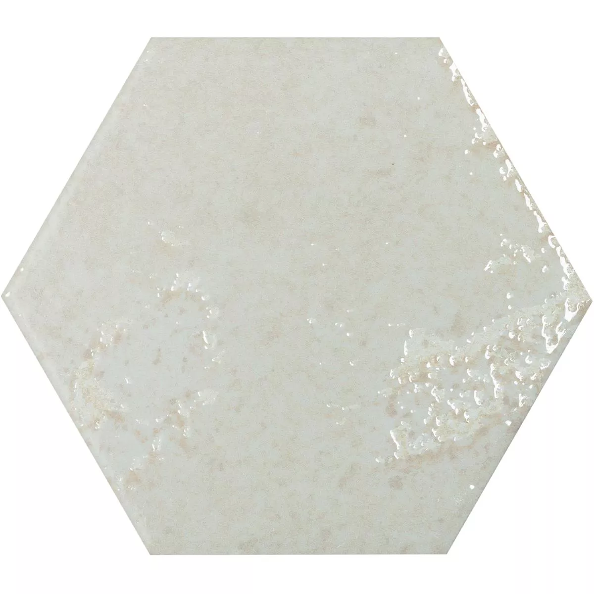 Vægfliser Lara Strålende Bølgepap 13x15cm Hexagon Hvid