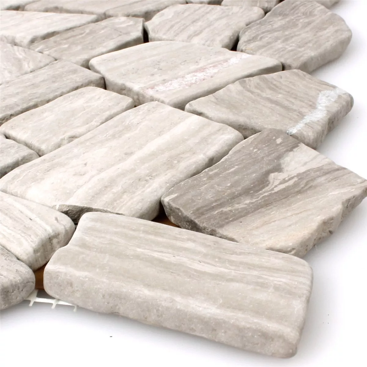 Mosaik Fliser Marmor Brud Gra Striber Mosaik Fliser Marmor Brud Gra Striber