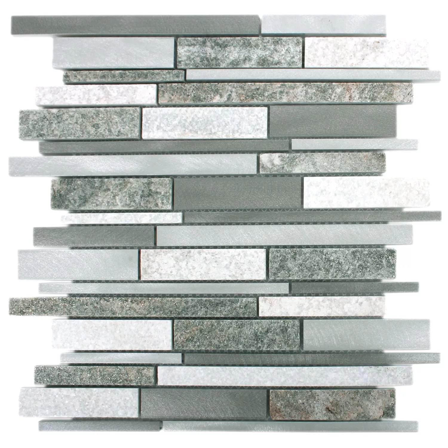 Mosaik Fliser Wolga Kvartsit Aluminium Mix