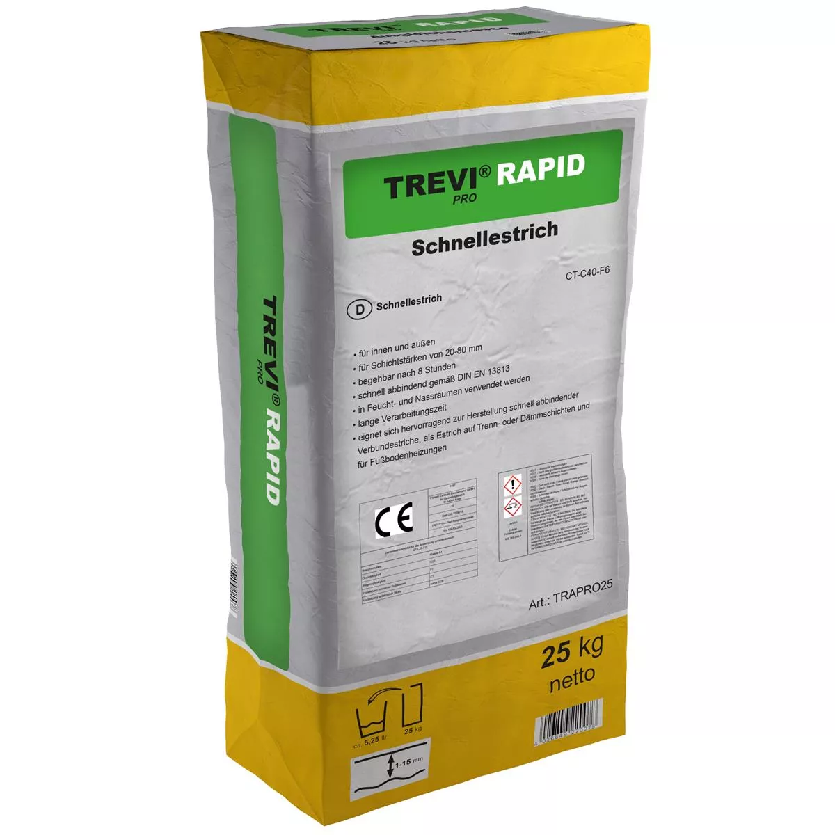 Trevi Pro Rapid hurtighærdende cementafretning (25KG) Trevi Pro Rapid hurtighærdende cementafretning (25KG)