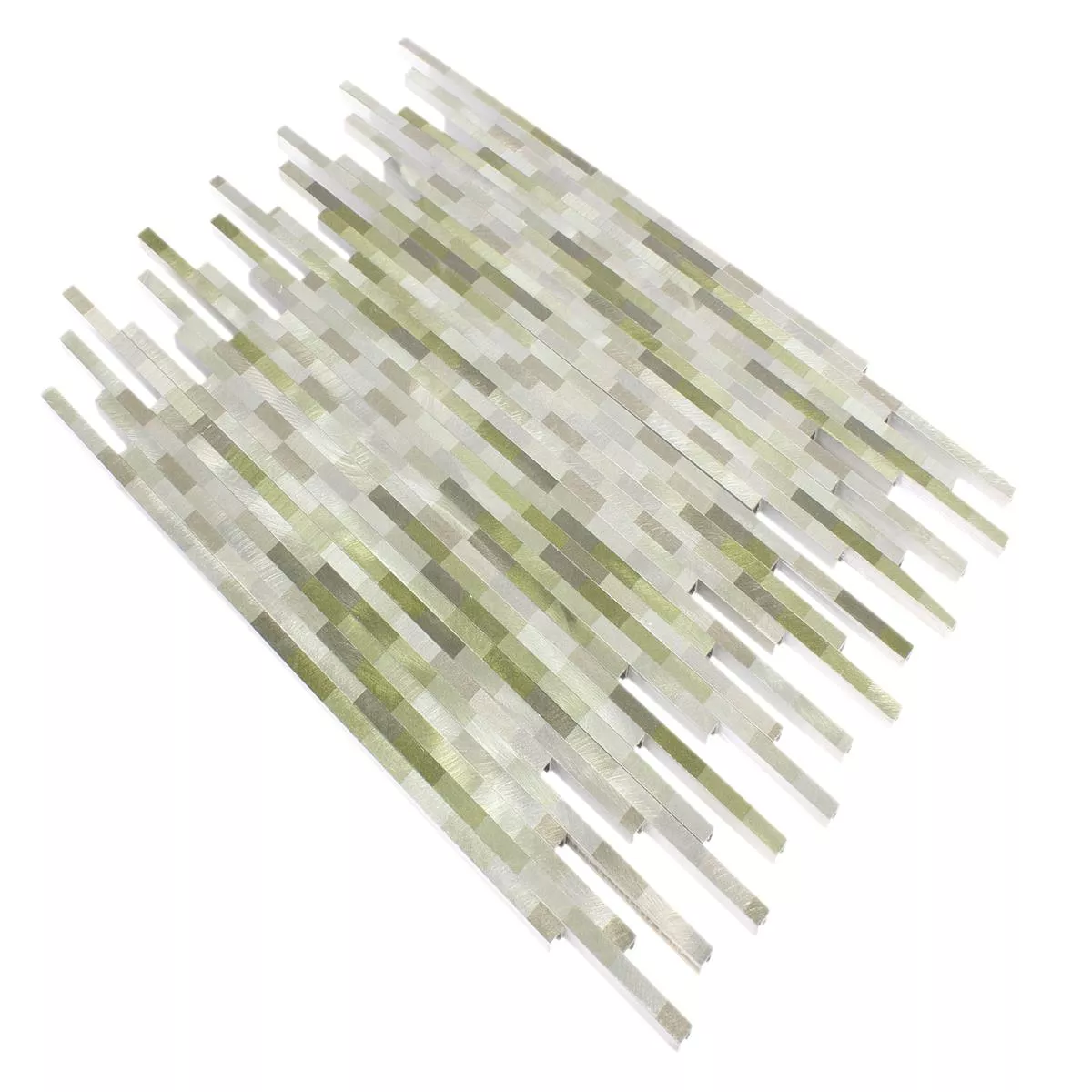 Prøve Mosaik Fliser Aluminium Wishbone Grøn Sølv