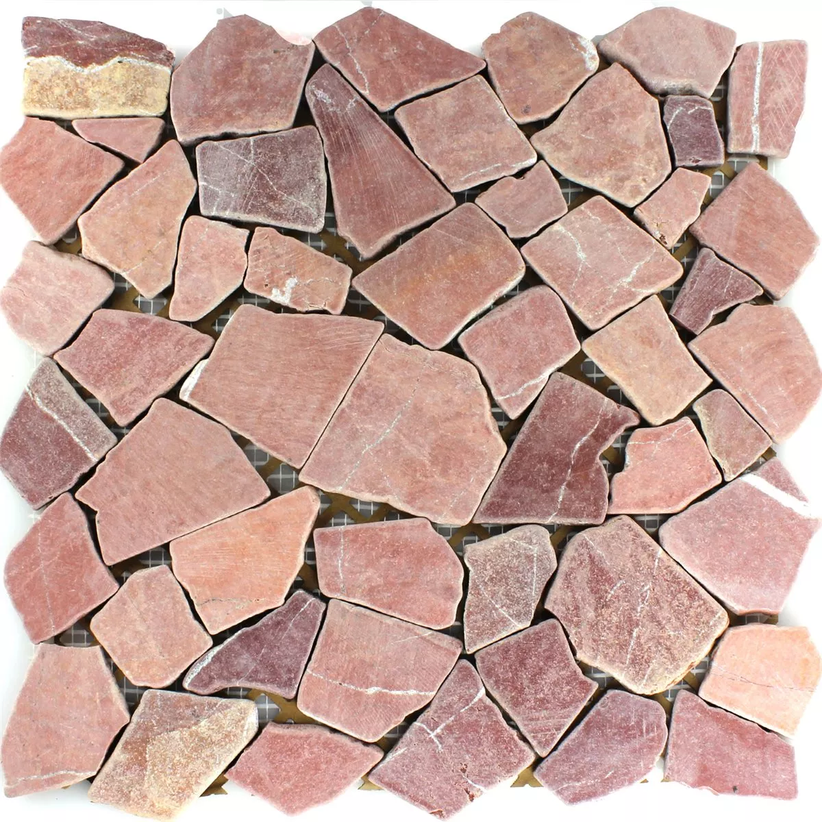 Prøve Mosaik Fliser Marmor Brud Rosso Palermo