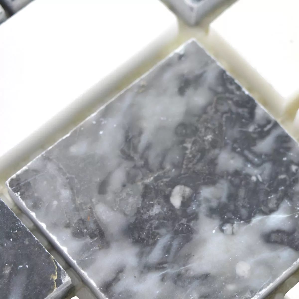 Prøve Marmor Natursten Mosaik Fliser Cordoba Sort Hvid