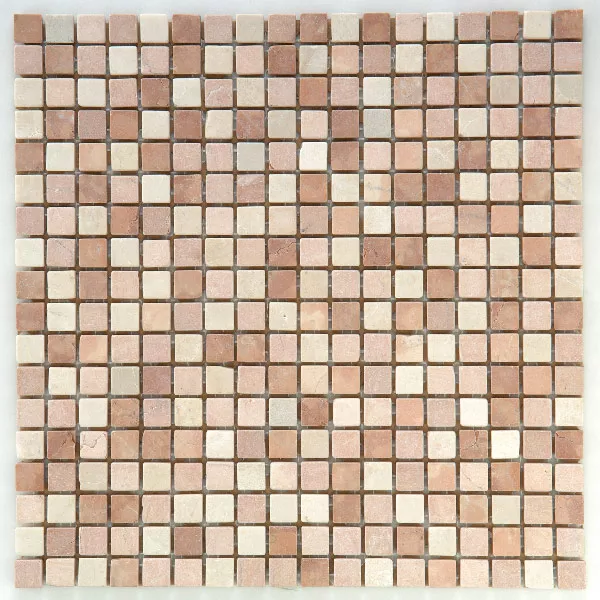 Mosaik Fliser Marmor Rosso Mix 15x15x8mm
