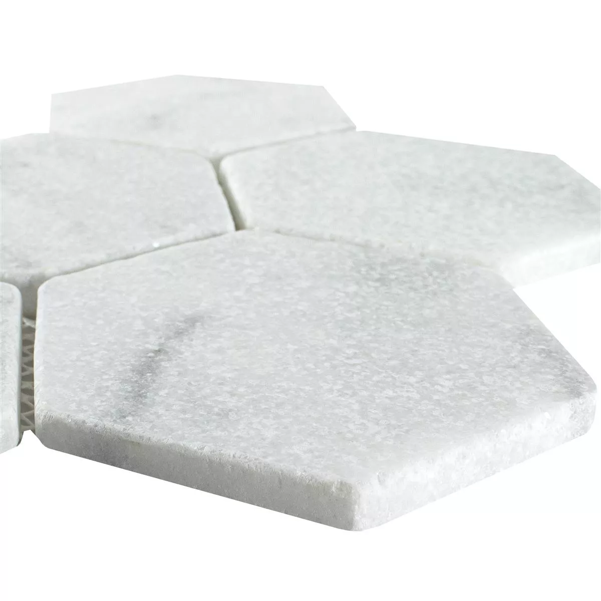 Marmor Natursten Mosaik Fliser Maracay Sekskant White