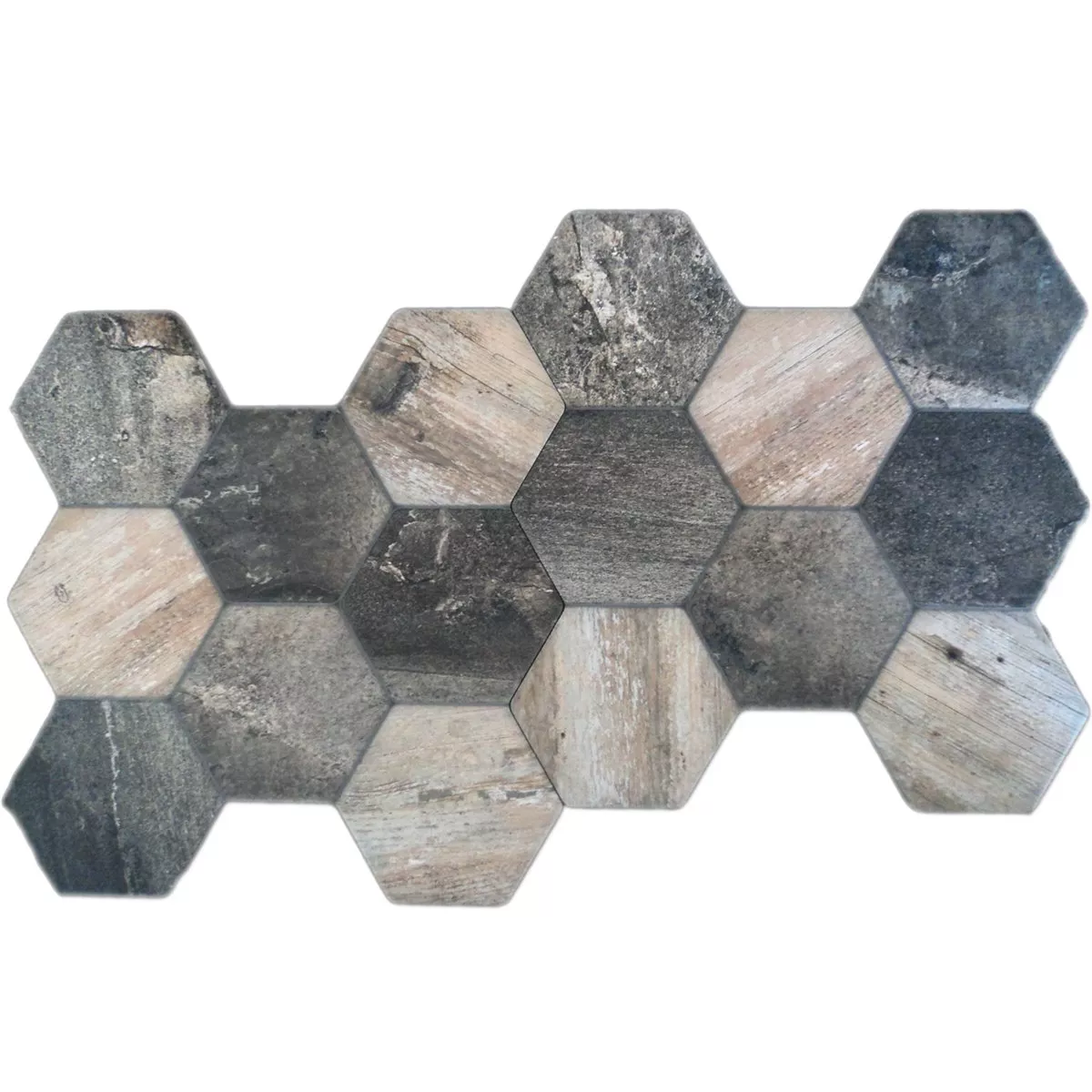 Gulvfliser Hexagon Træ Optik 45x45cm