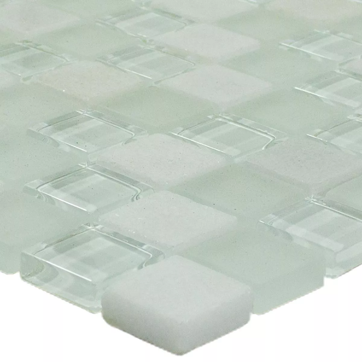 Glas Natursten Mosaik Fliser Sagura Hvid Glas Natursten Mosaik Fliser Sagura Hvid