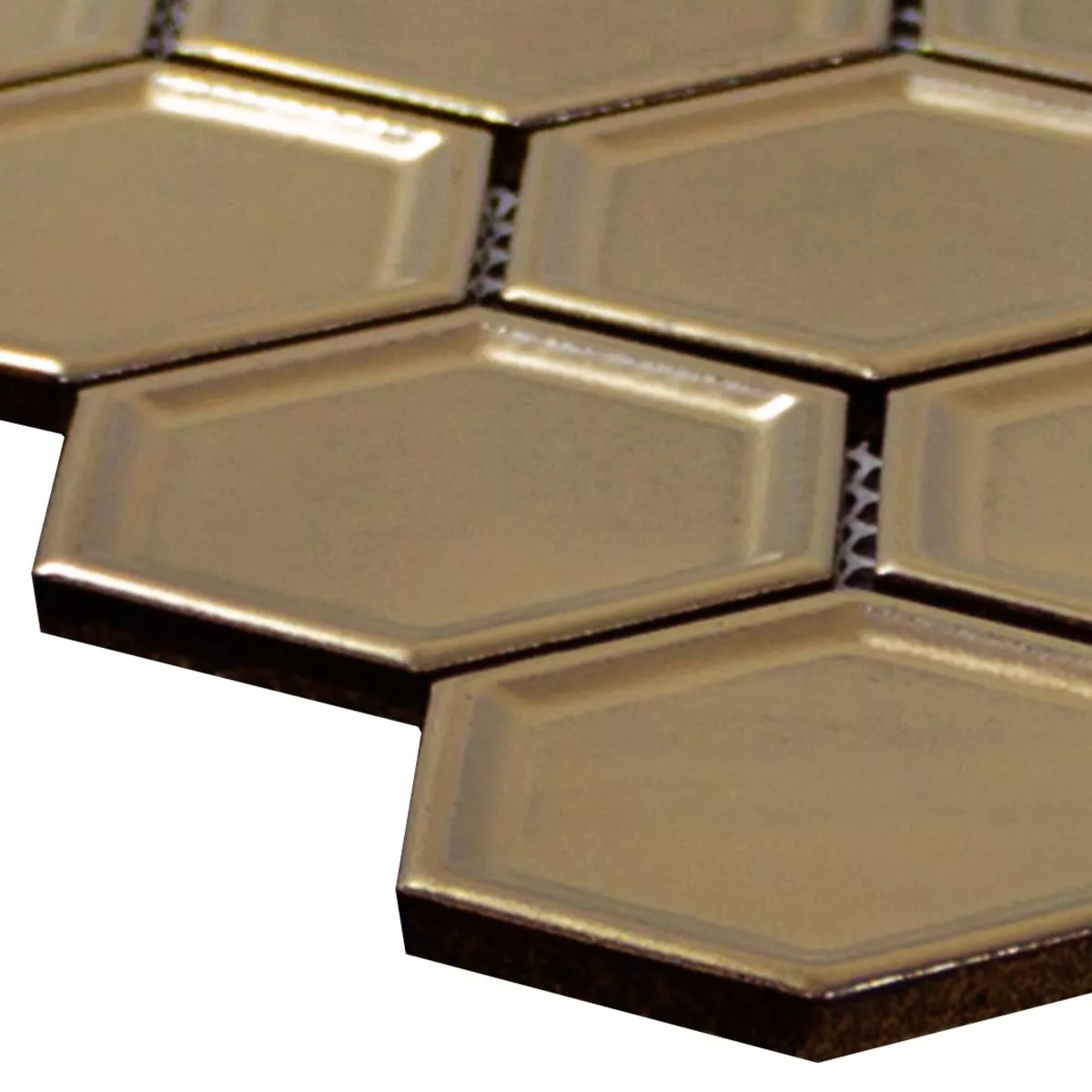 Keramik Mosaik Fliser Stellaris Hexagon Bronze Keramik Mosaik Fliser Stellaris Hexagon Bronze