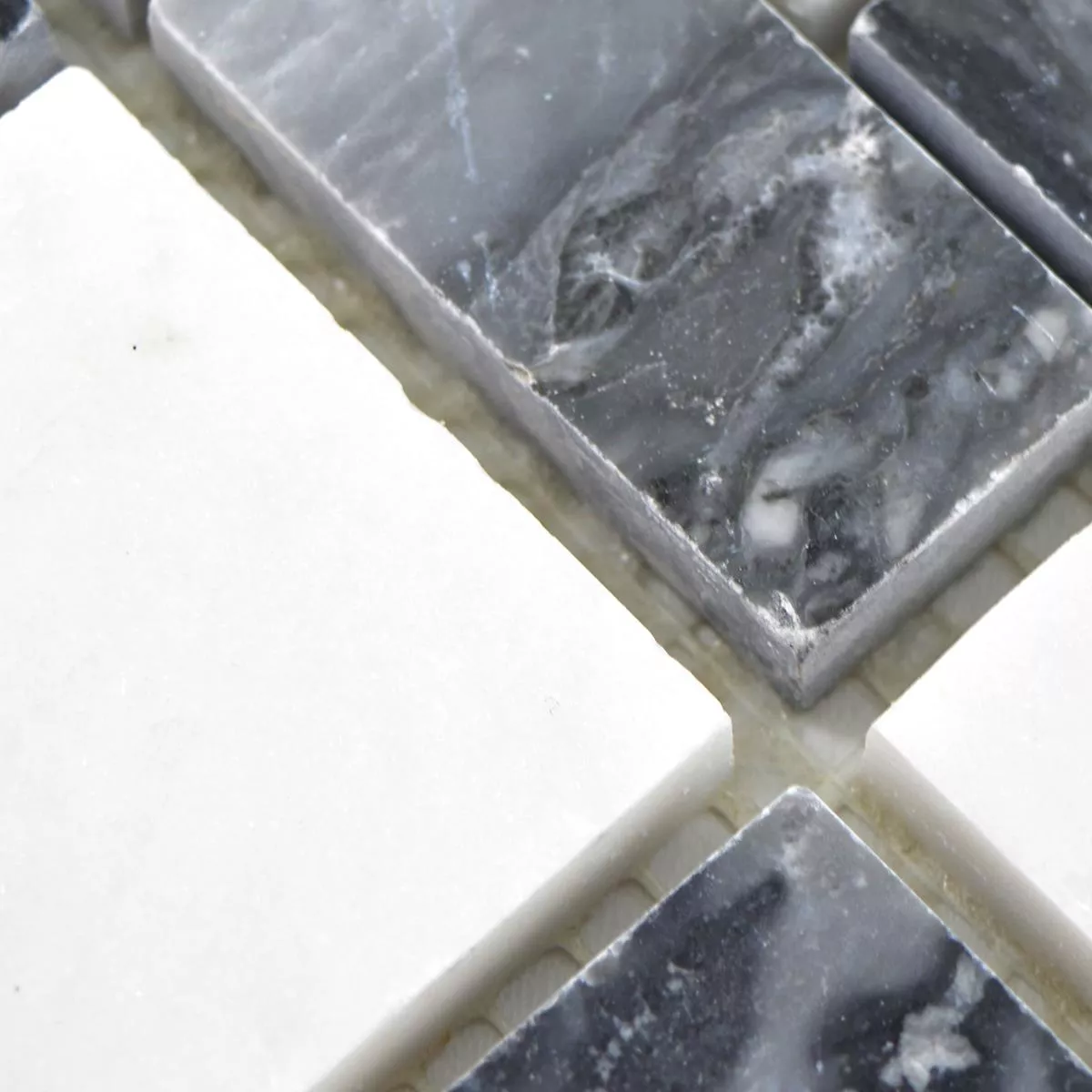 Prøve Marmor Natursten Mosaik Fliser Cordoba Sort Gra Hvid