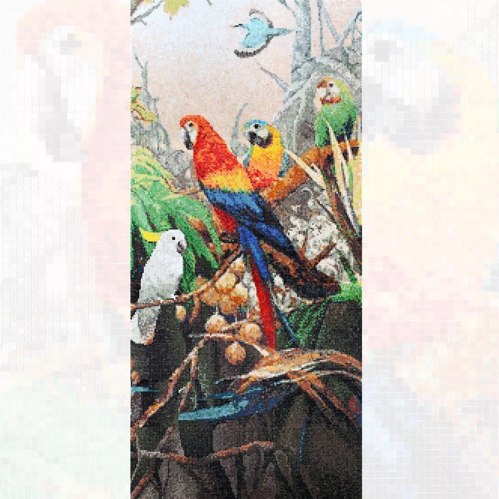 Glasmosaik Billede Parrots 110x240cm
