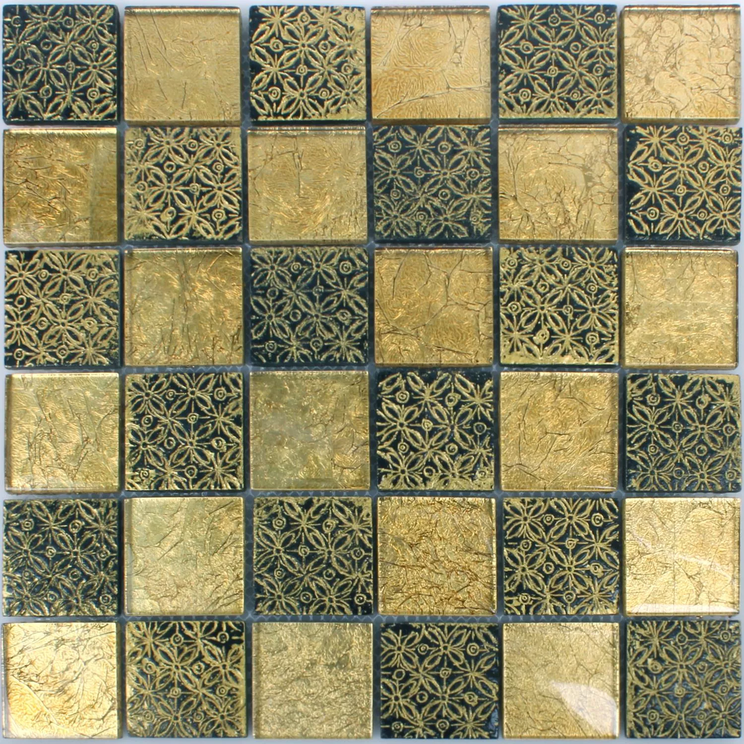 Mosaik Fliser Glas Natursten Friesia Guld