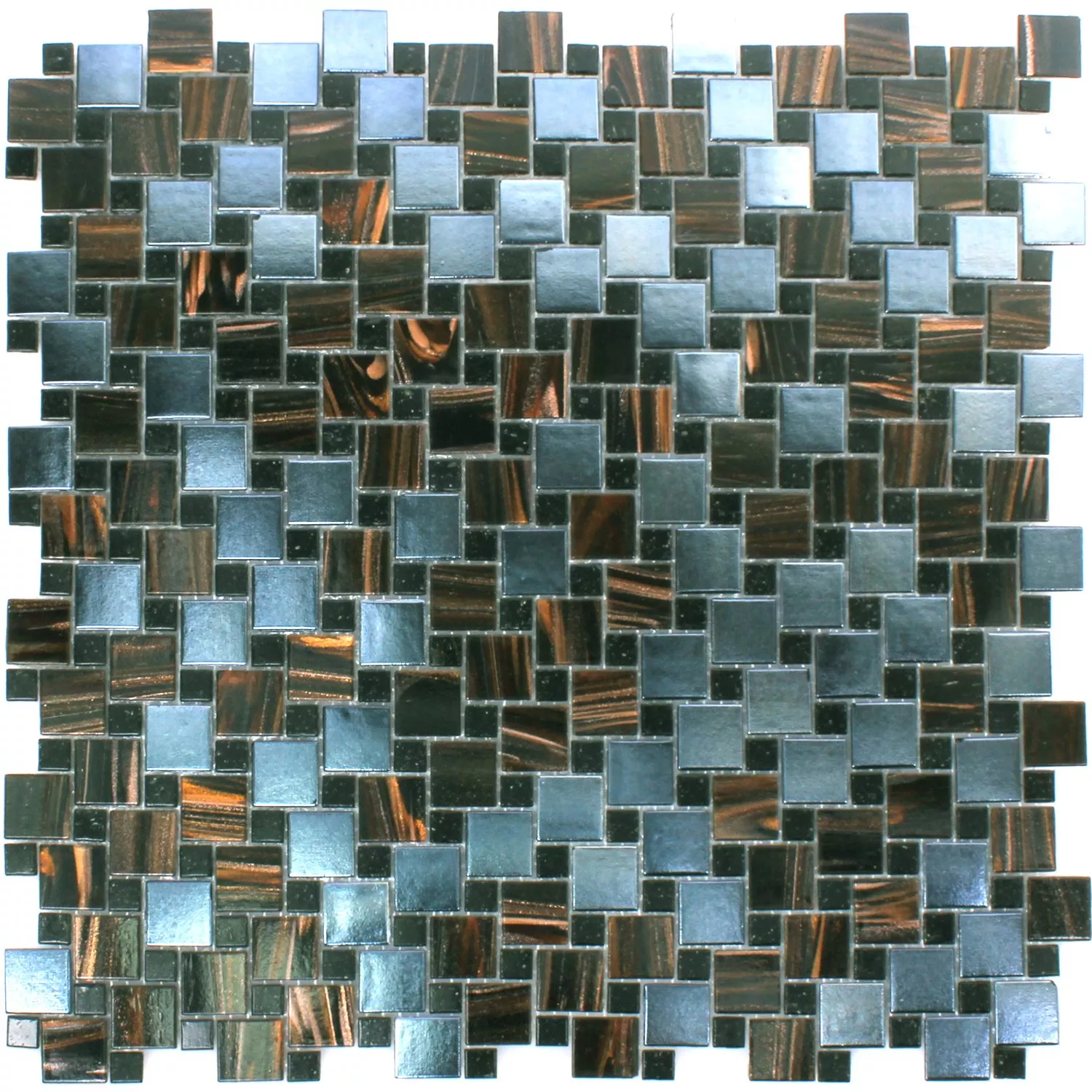 Prøve Mosaik Fliser Glas Tahiti Brun Metalic