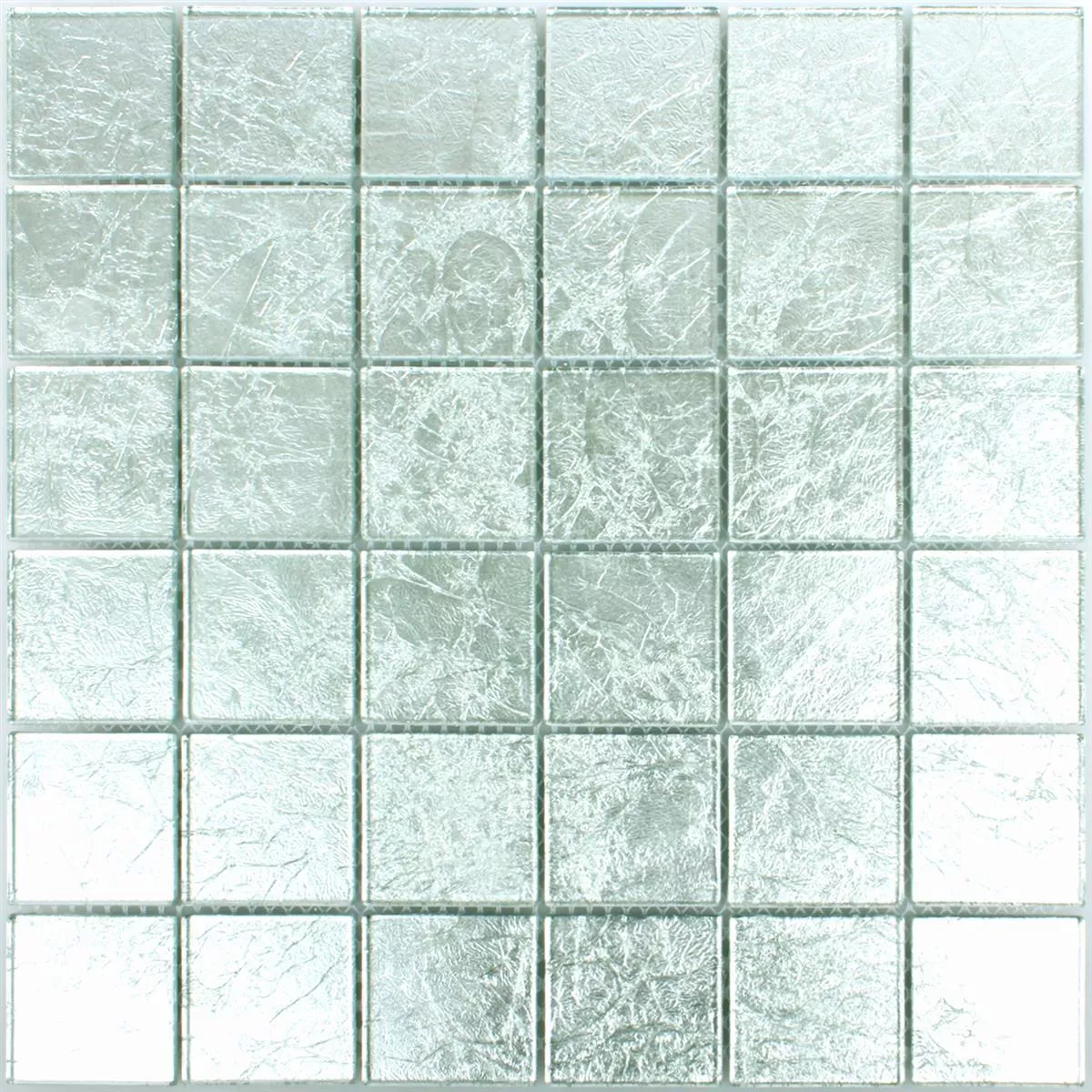 Mosaik Fliser Glas Lucca Sølv 48x48x4mm