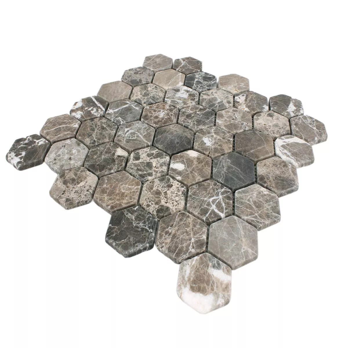 Mosaik Fliser Marmor Tarsus Hexagon Emprador