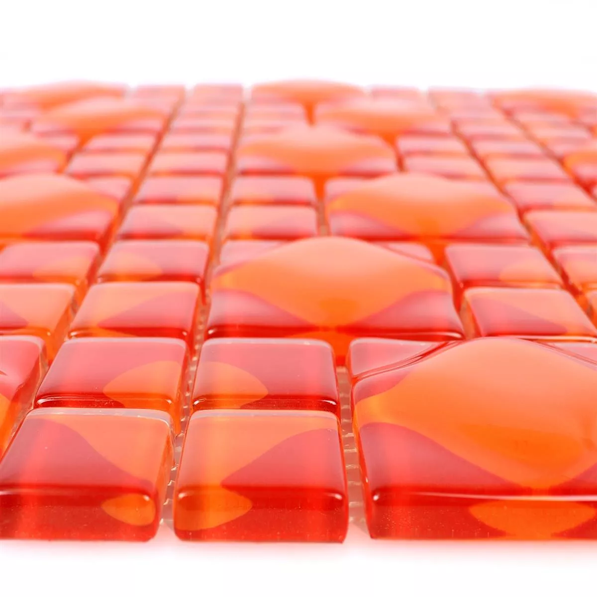 Prøve Glasmosaik Fliser Nokta Rød Appelsin 3D