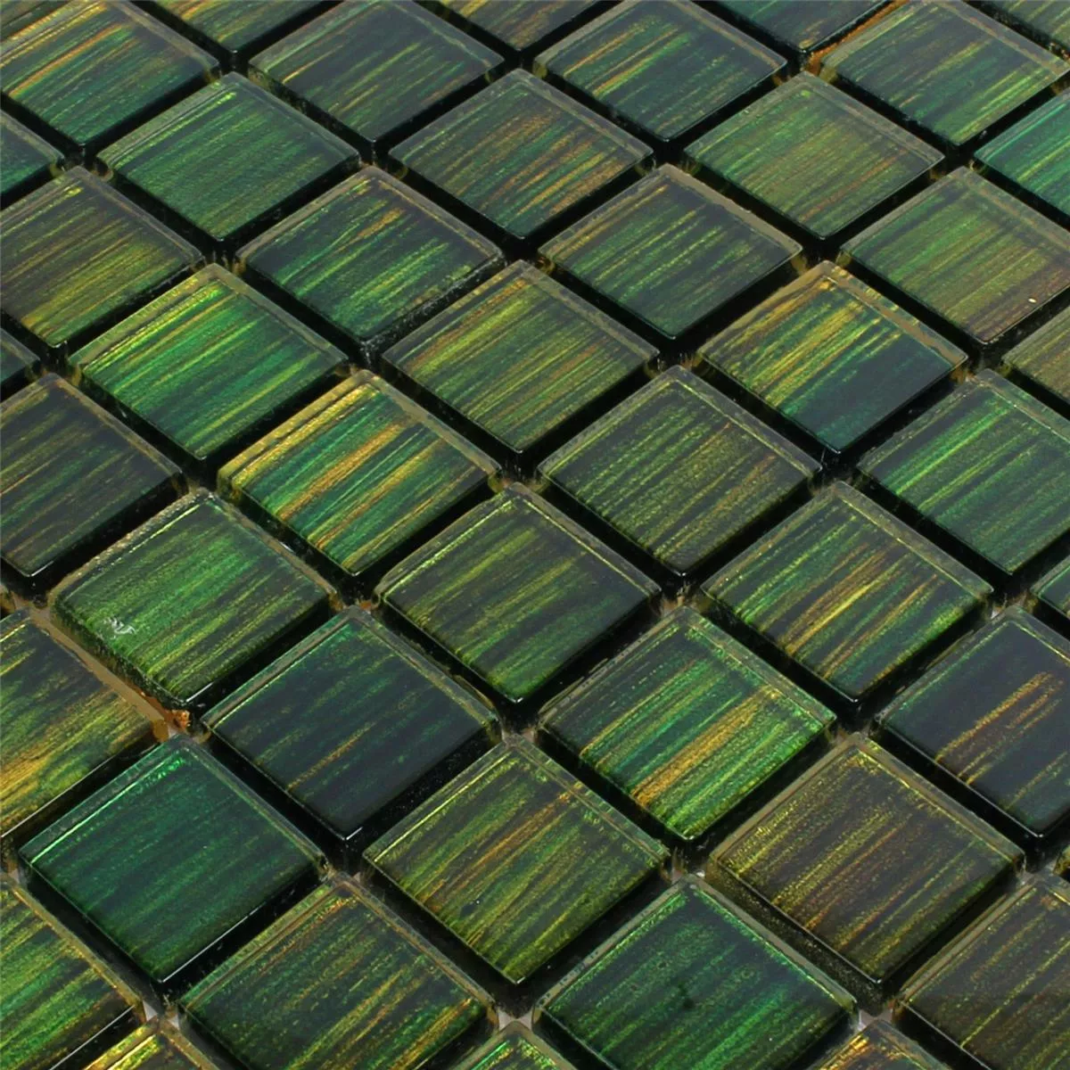 Glasmosaik Fliser Tradition Mørkegrøn