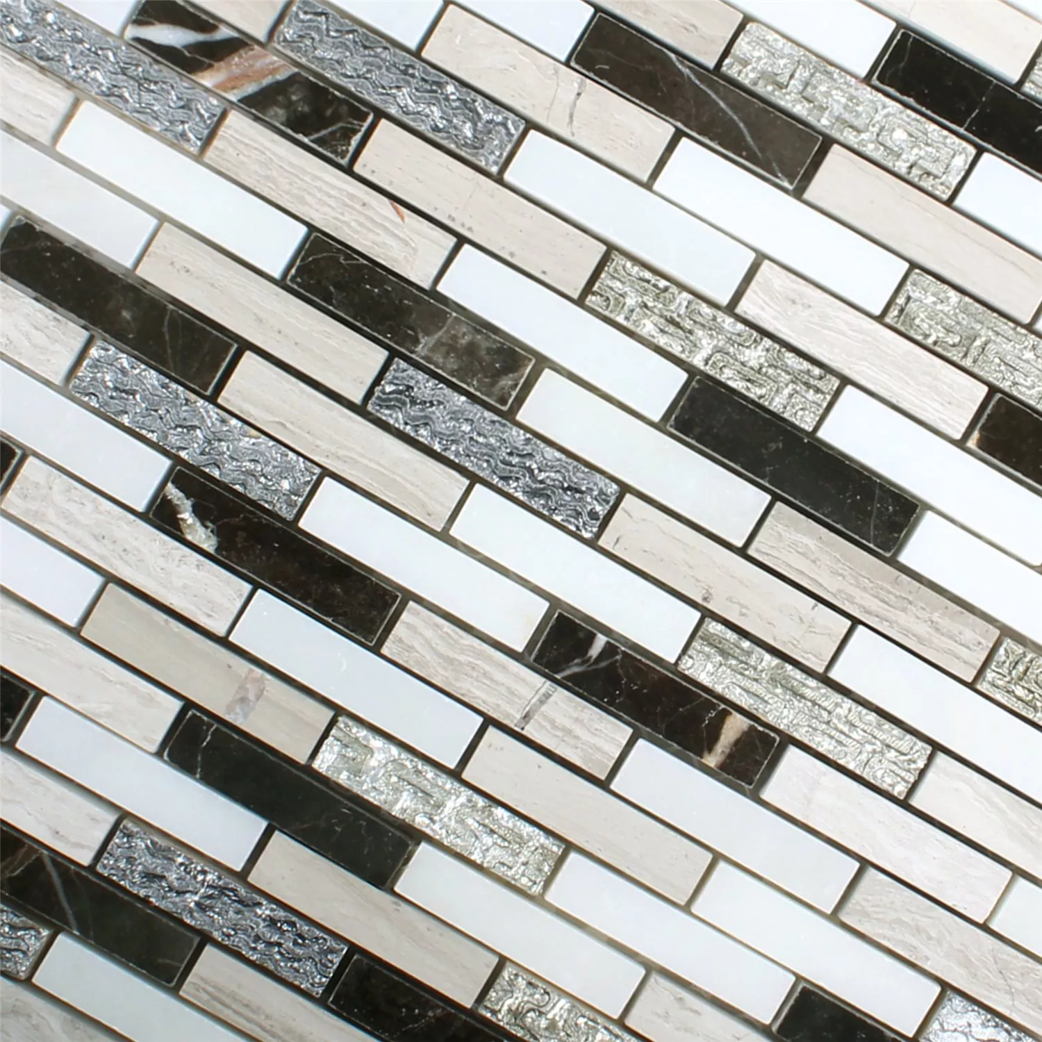 Mosaik Fliser Sicilia Sølv Brun Hvid Gra Brick