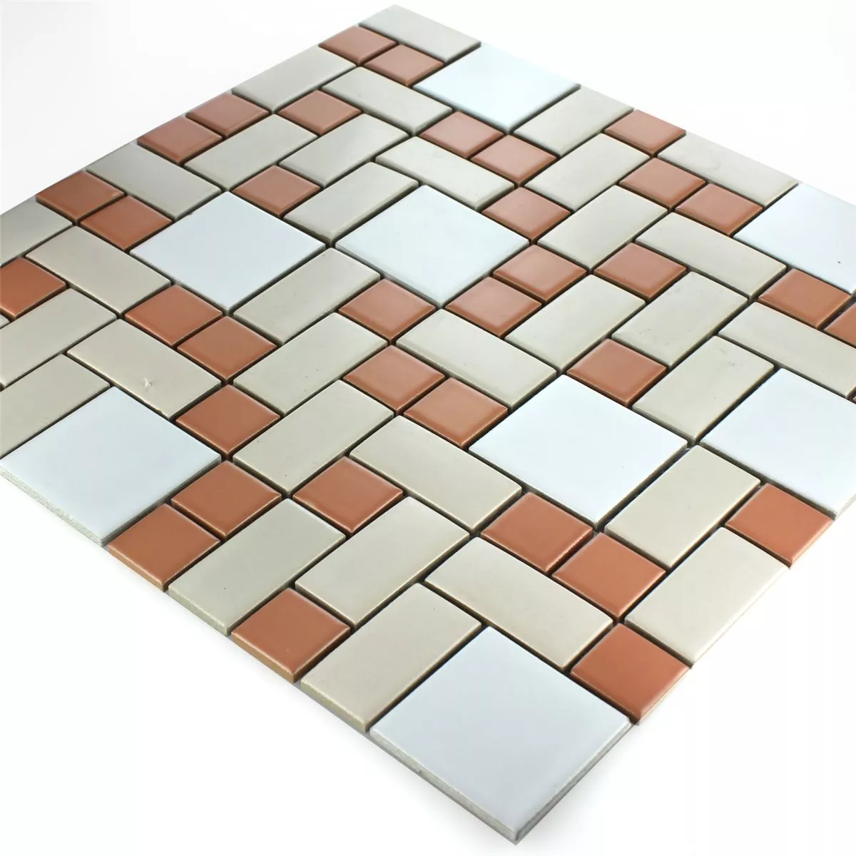 Mosaik Fliser Keramik Hvid Beige Skifer Terracotta Mix