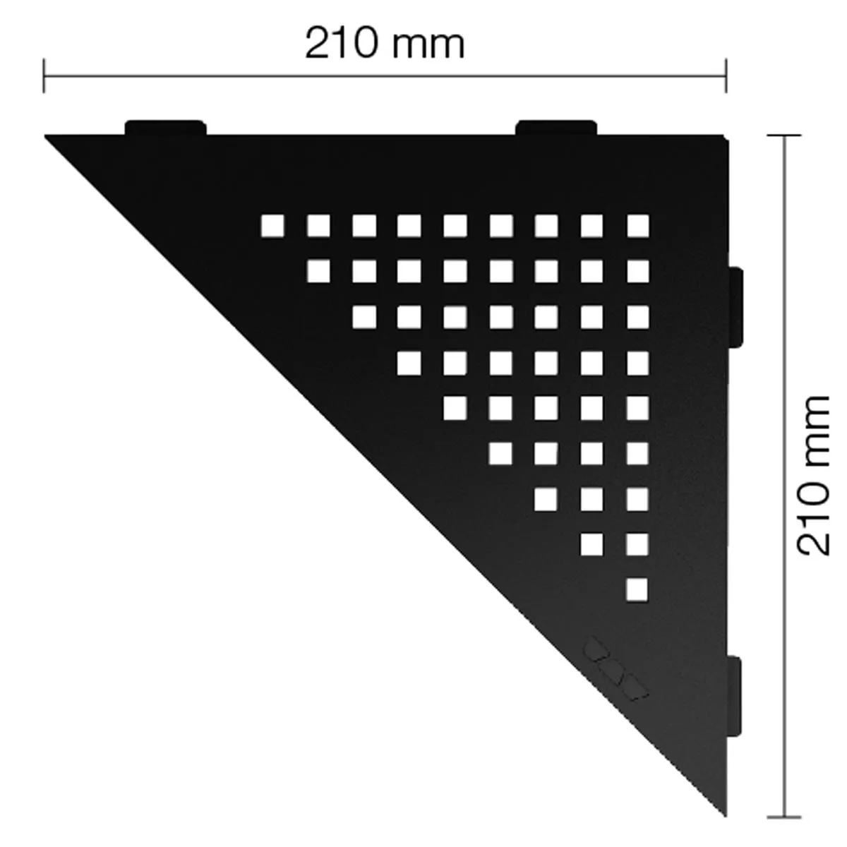 Væghylde brusehylde Schlüter trekant 21x21cm kvadratisk 