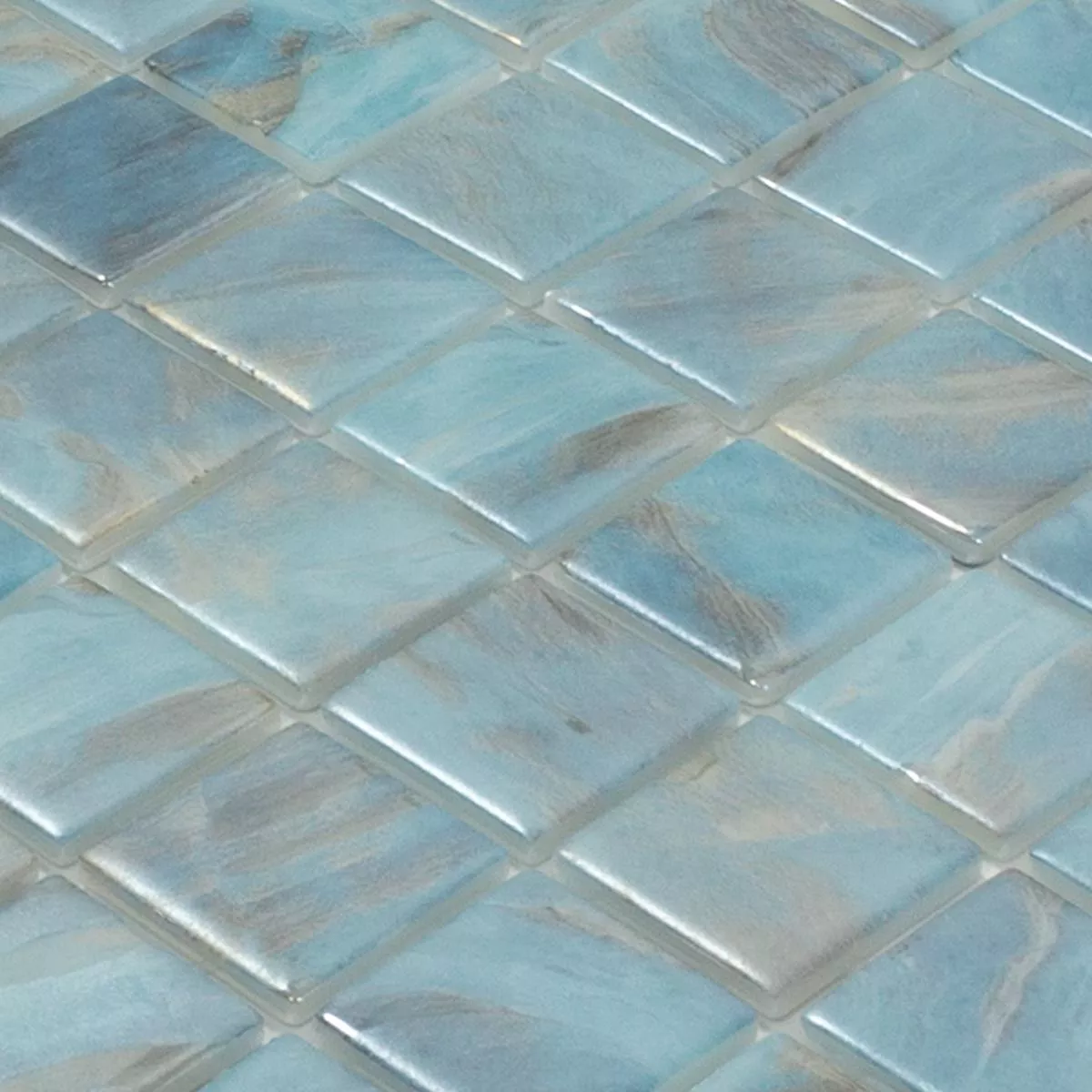 Glas Swimmingpool Mosaik Alassio Blå 38