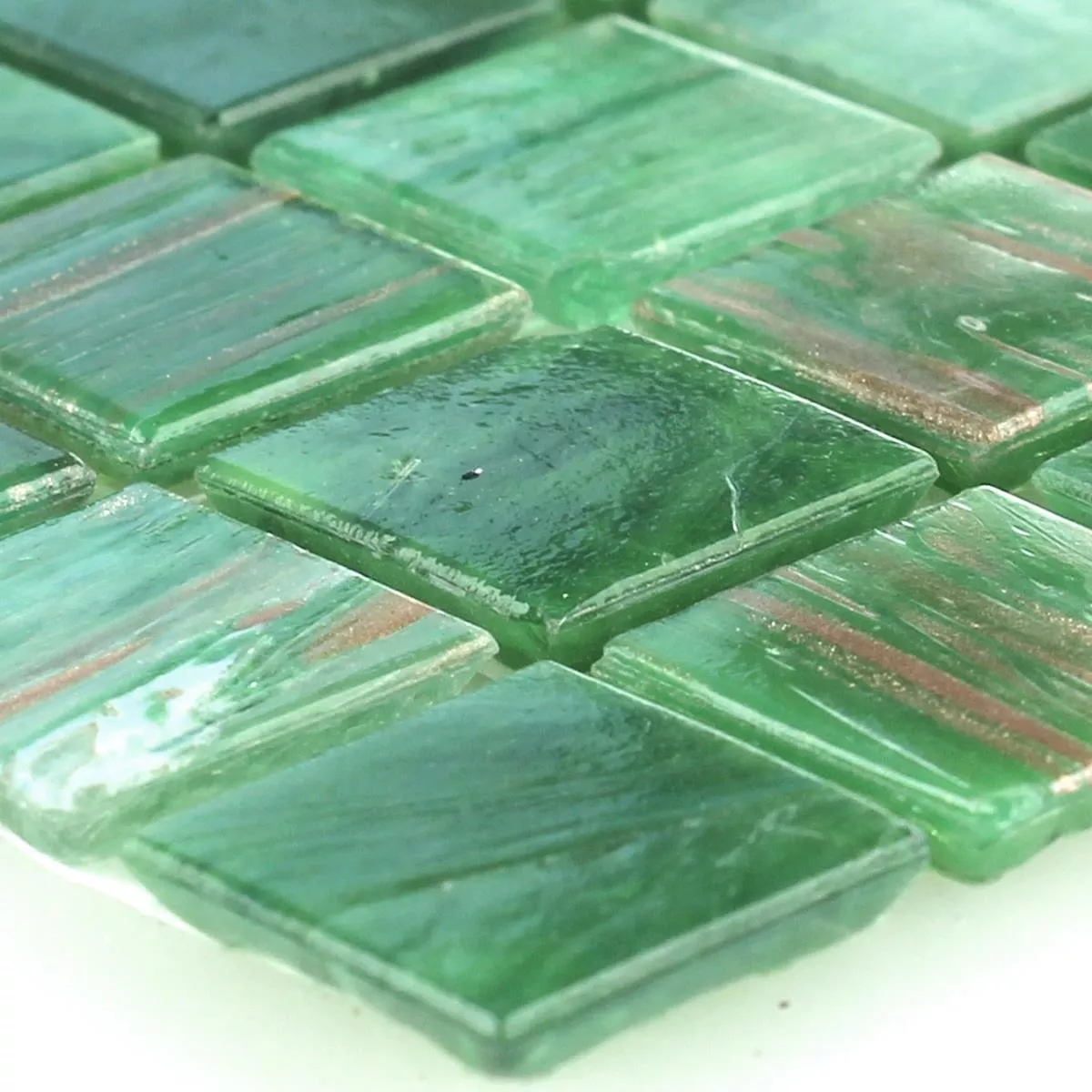 Prøve Glas Effekt Mosaik Fliser Guld Star Grøn