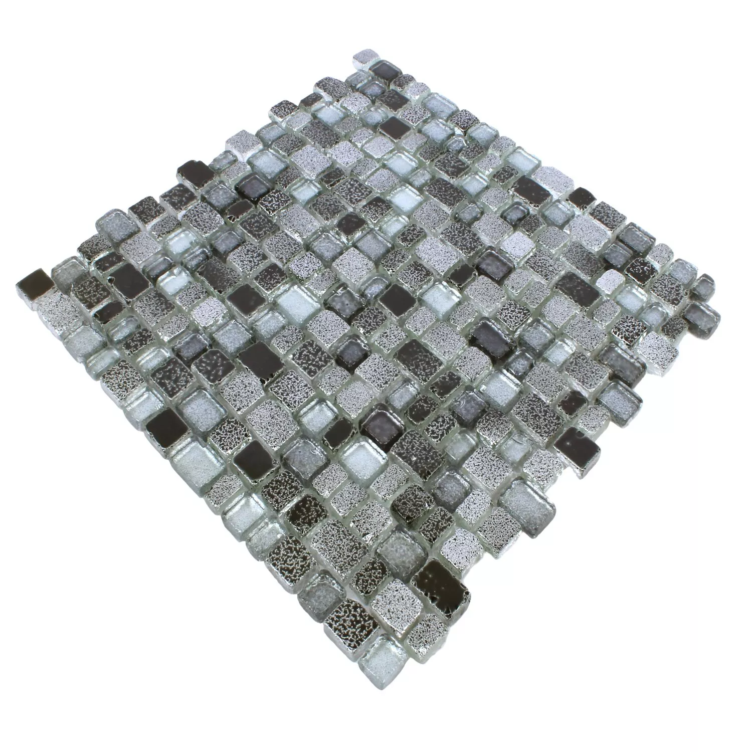 Mosaik Fliser Glas Roxy Sort Sølv