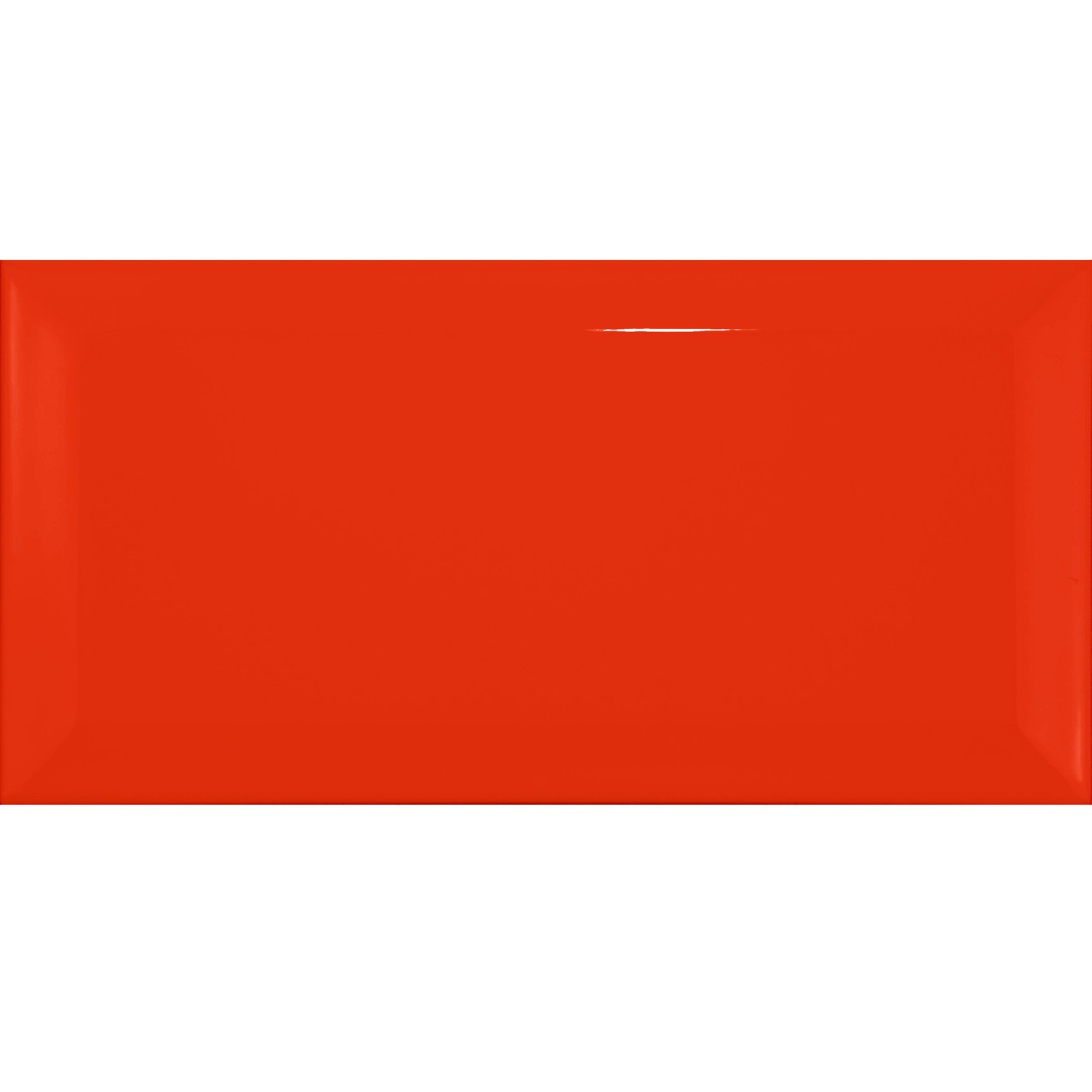 Metro flise Rød Strålende 7,5x15 cm Med Facet Pitcox Rojo