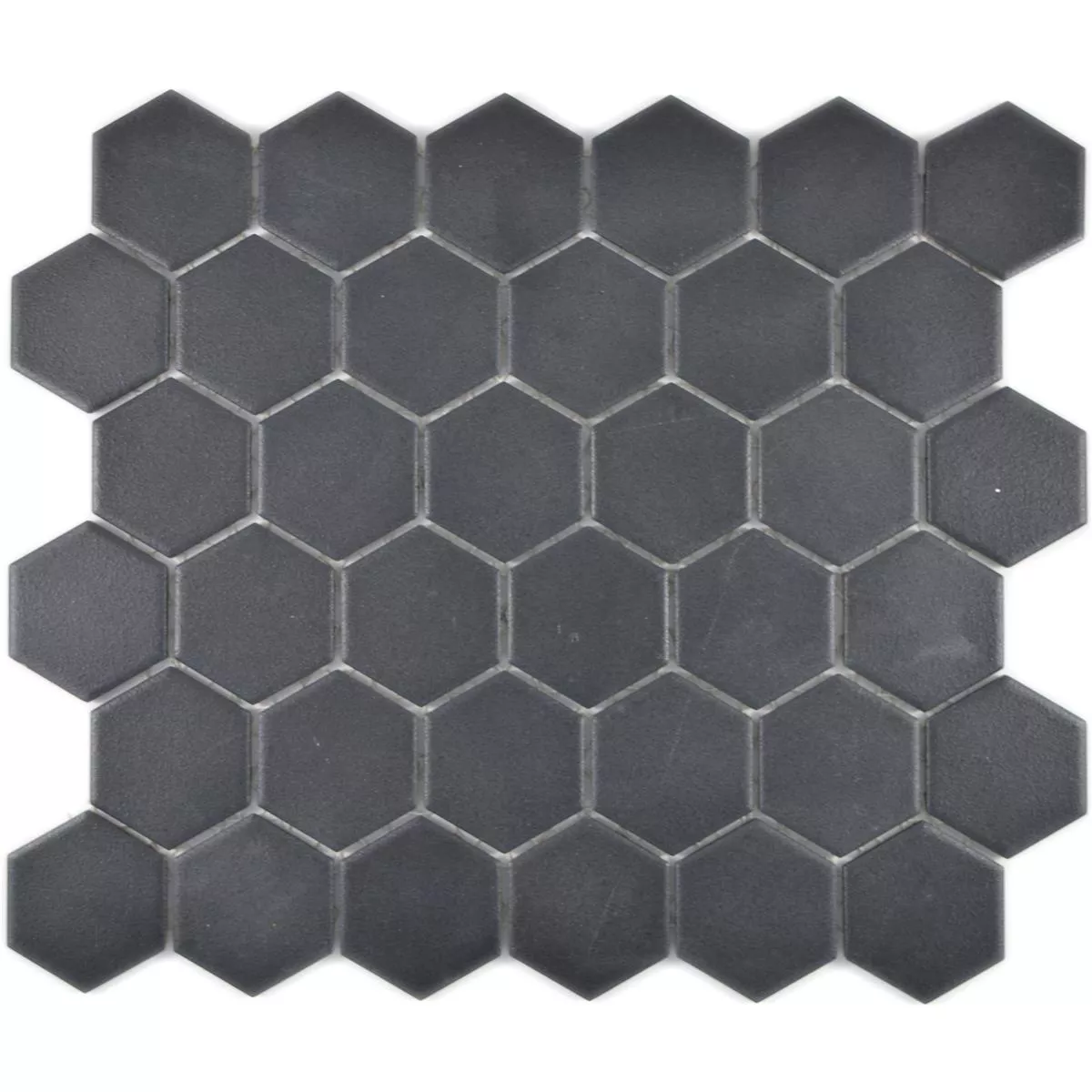 Prøve Keramikmosaik Bismarck R10B Hexagon Sort H51