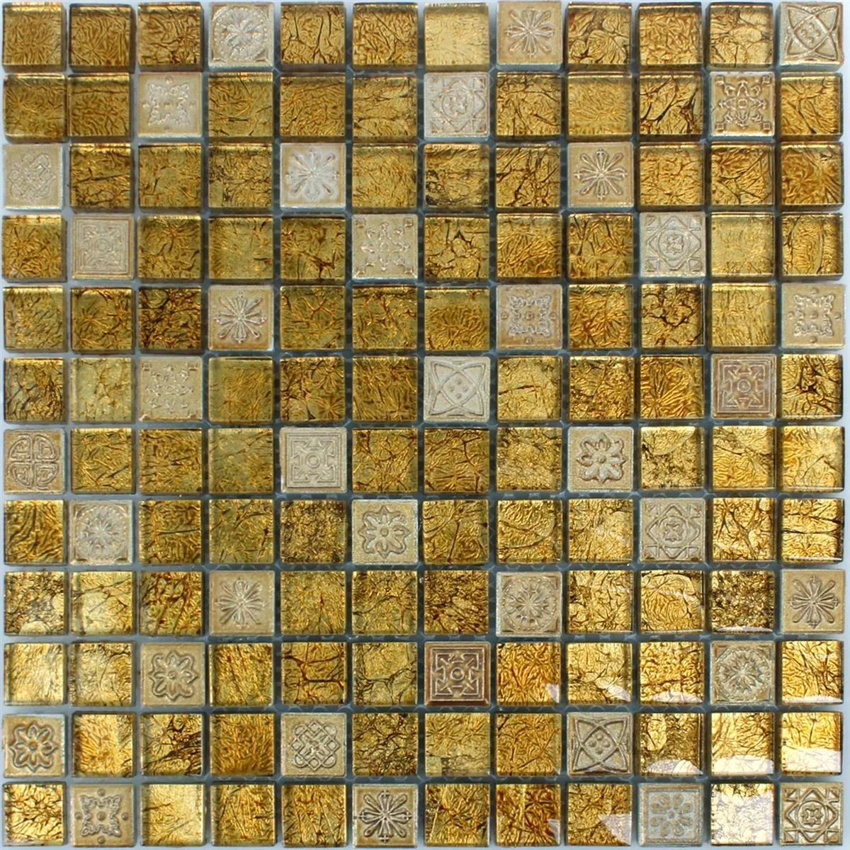 Mosaik Fliser Glas Natursten Coloniale Guld