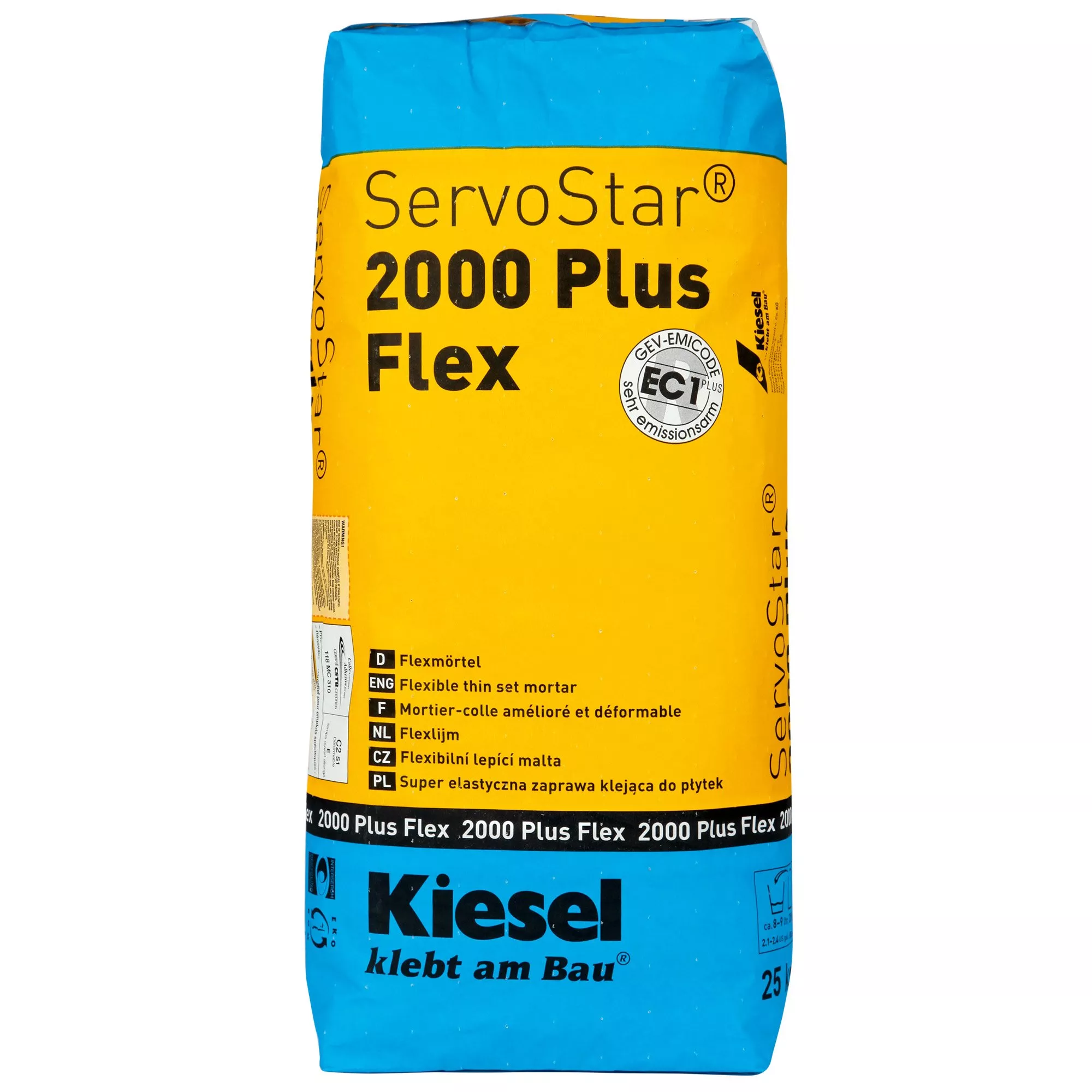 Kiesel-klæbemiddel Servostar 2000 - Fleksibel Og Plastmodificeret Cementbaseret Mørtel-mørtel (25 Kg