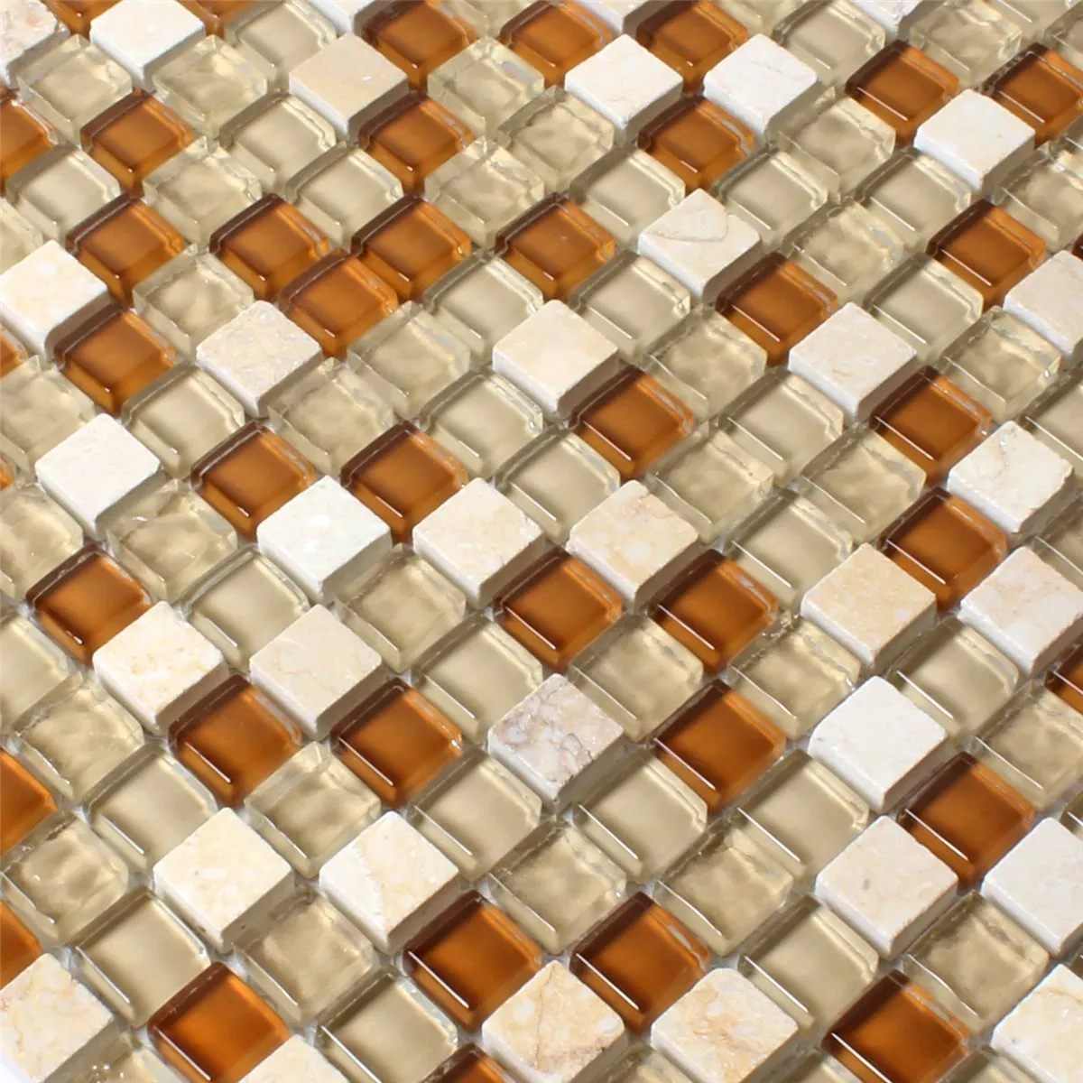 Prøve Mosaik Fliser Glas Marmor Brun Beige Skifer 