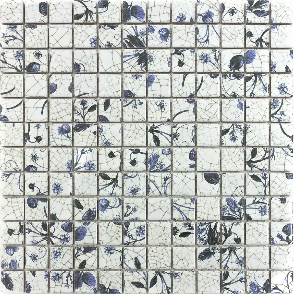Keramik Mosaik Fliser Isabella Hvid Blå