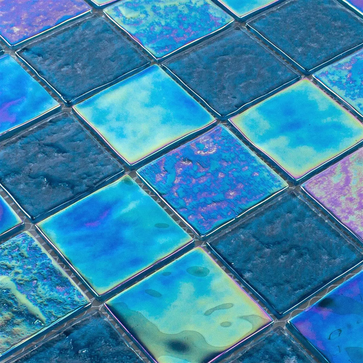 Glasmosaik Fliser Nacre Effekt Carlos Blå 48