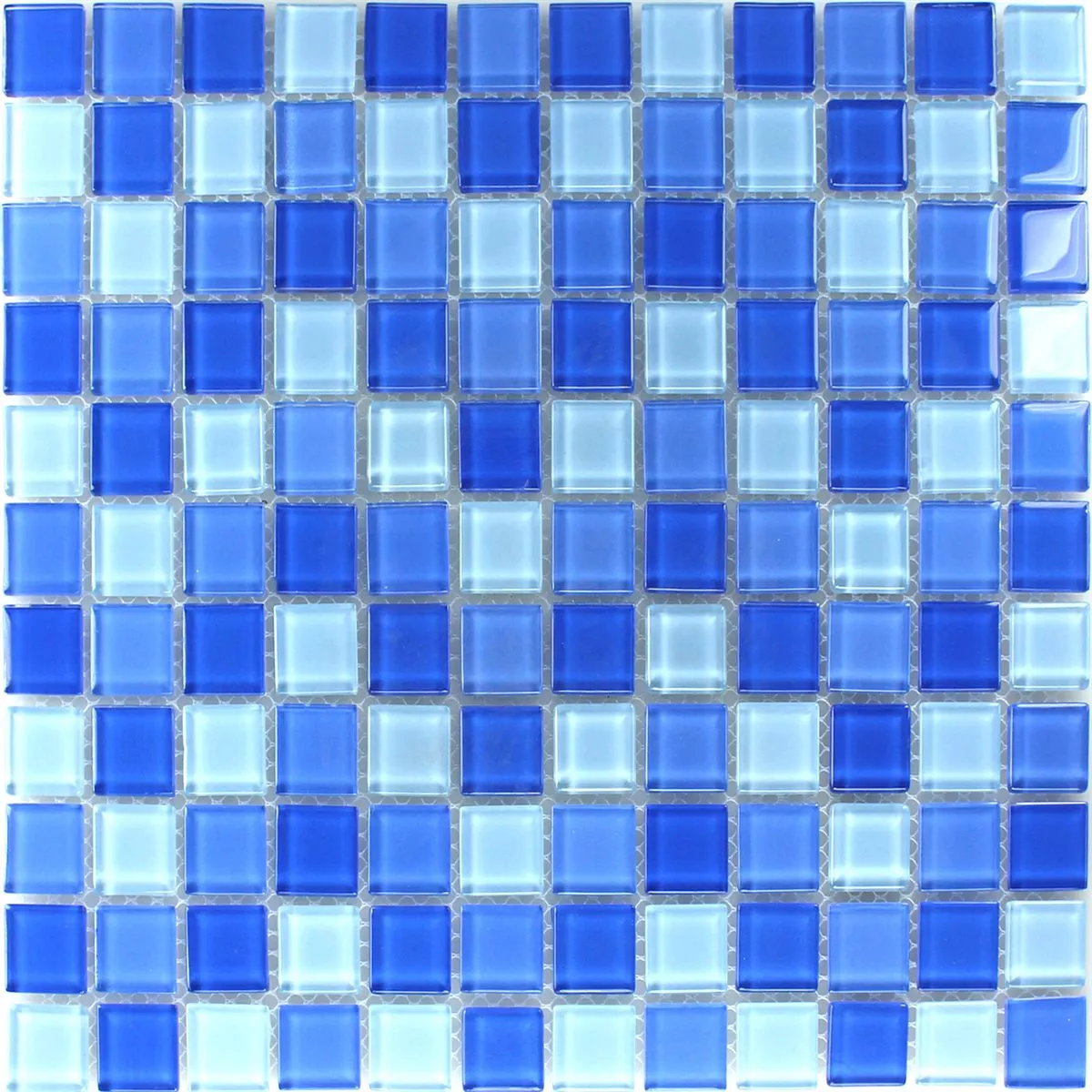 Prøve Mosaik Fliser Glas Lyseblå 