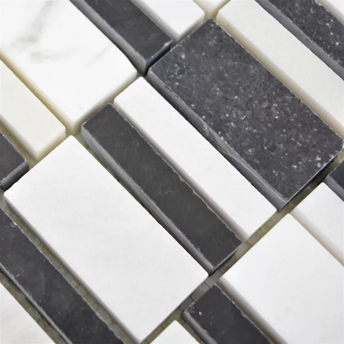 Marmor Mosaik Fliser Sunbury Sort Hvid
