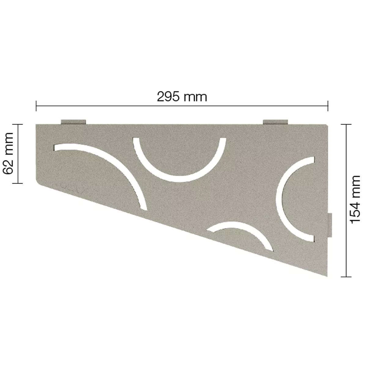 Væghylde brusehylde Schlüter firkantet 15,4x29,5cm Kurve grå