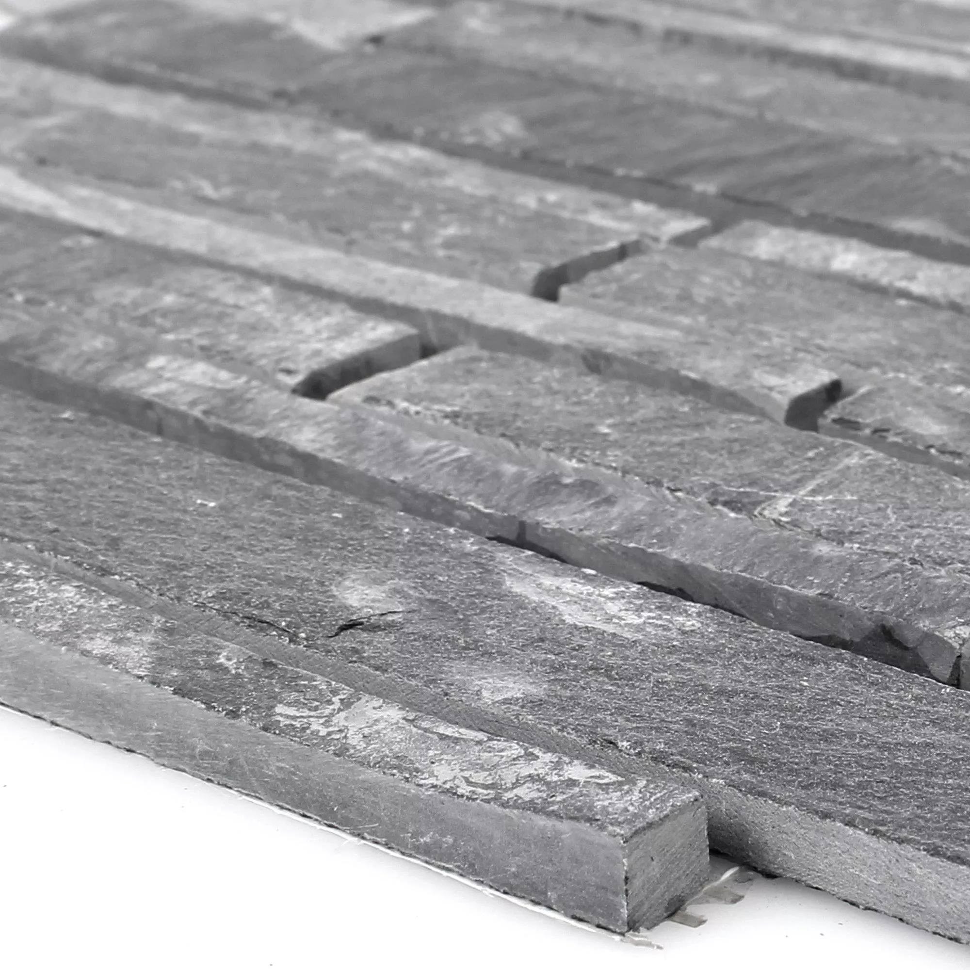 Mosaikfliser Natursten Kilis Skifer Sort