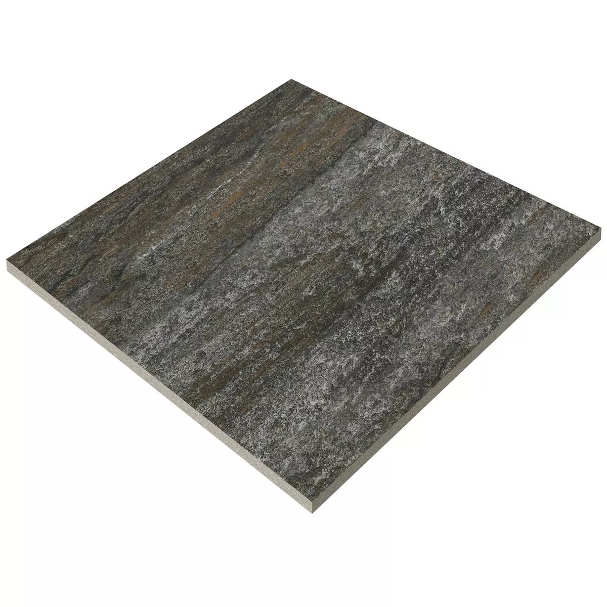 Terrasser Fliser Porcellanato Rustburg Sort 60x60x2 cm