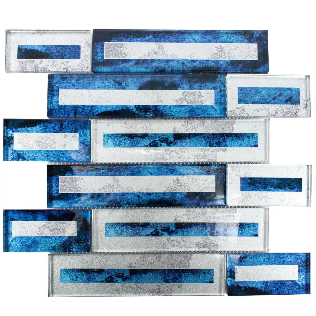 Prøve Glasmosaik Fliser Romans 2D Effekt Blå