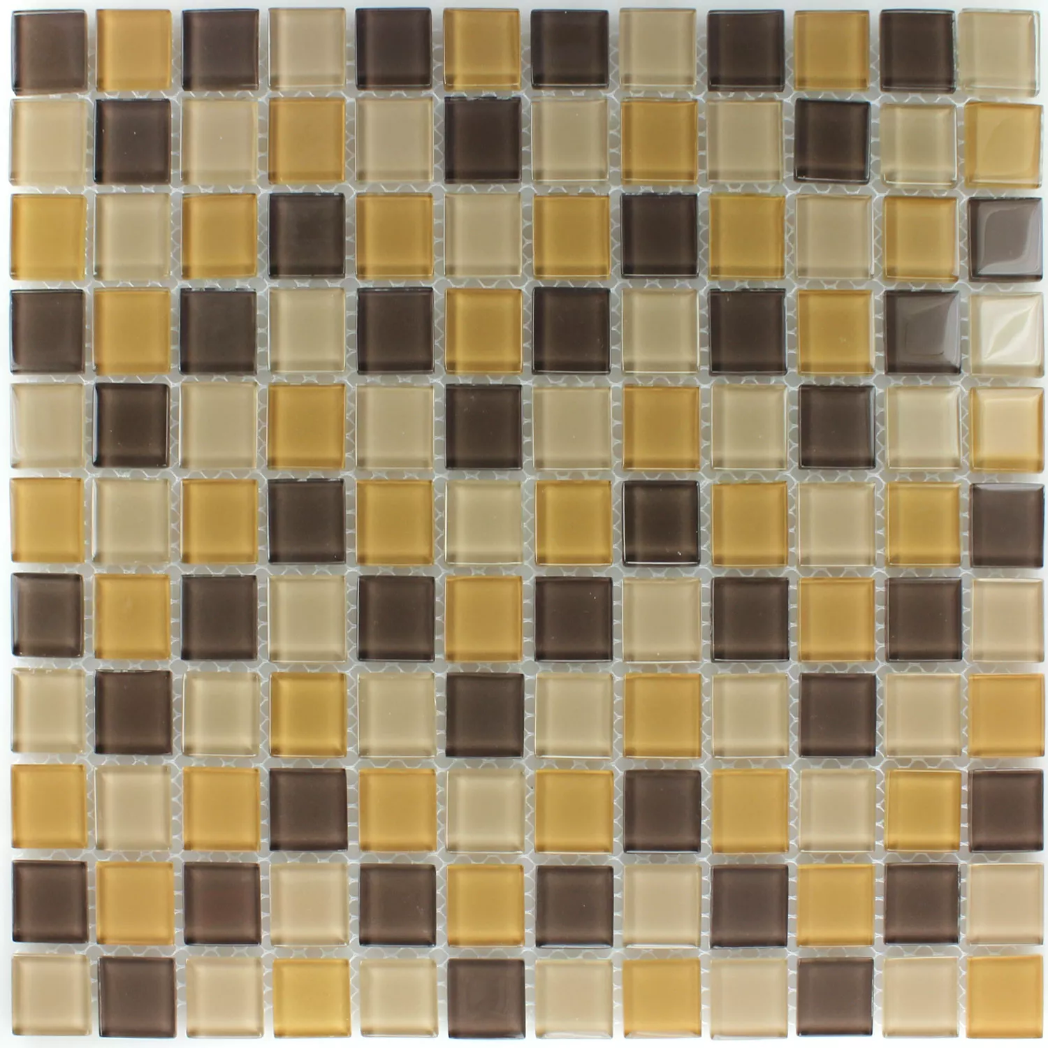 Glasmosaik Fliser Brun Mix 25x25x4mm