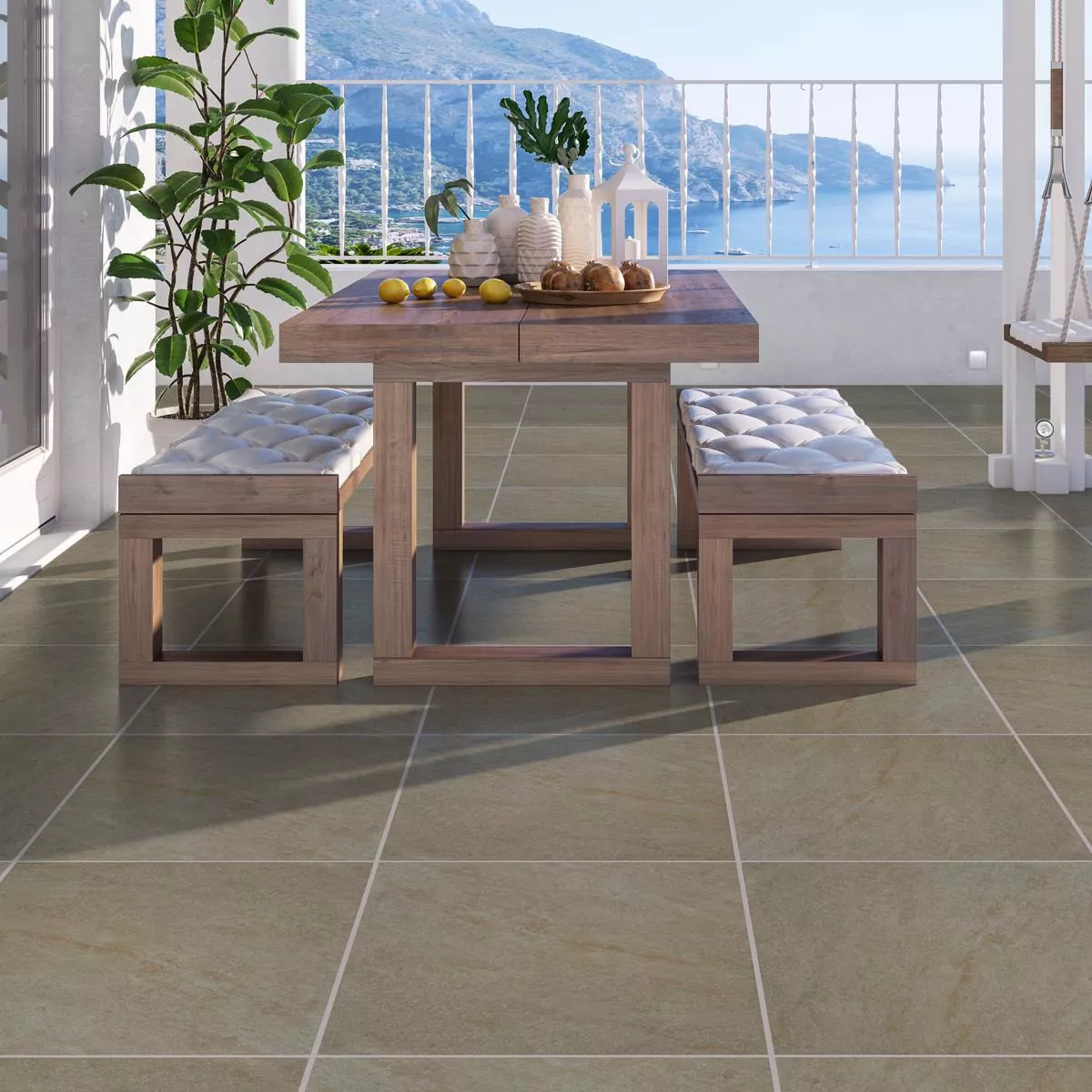 Terrasser Fliser Porcellanato Hagen Beige 60x60x3cm