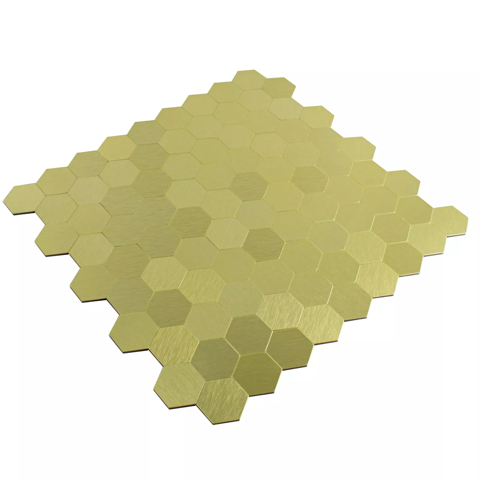 Prøve fra Mosaik Fliser Metal Selvklæbende Vryburg Guld Hexagon