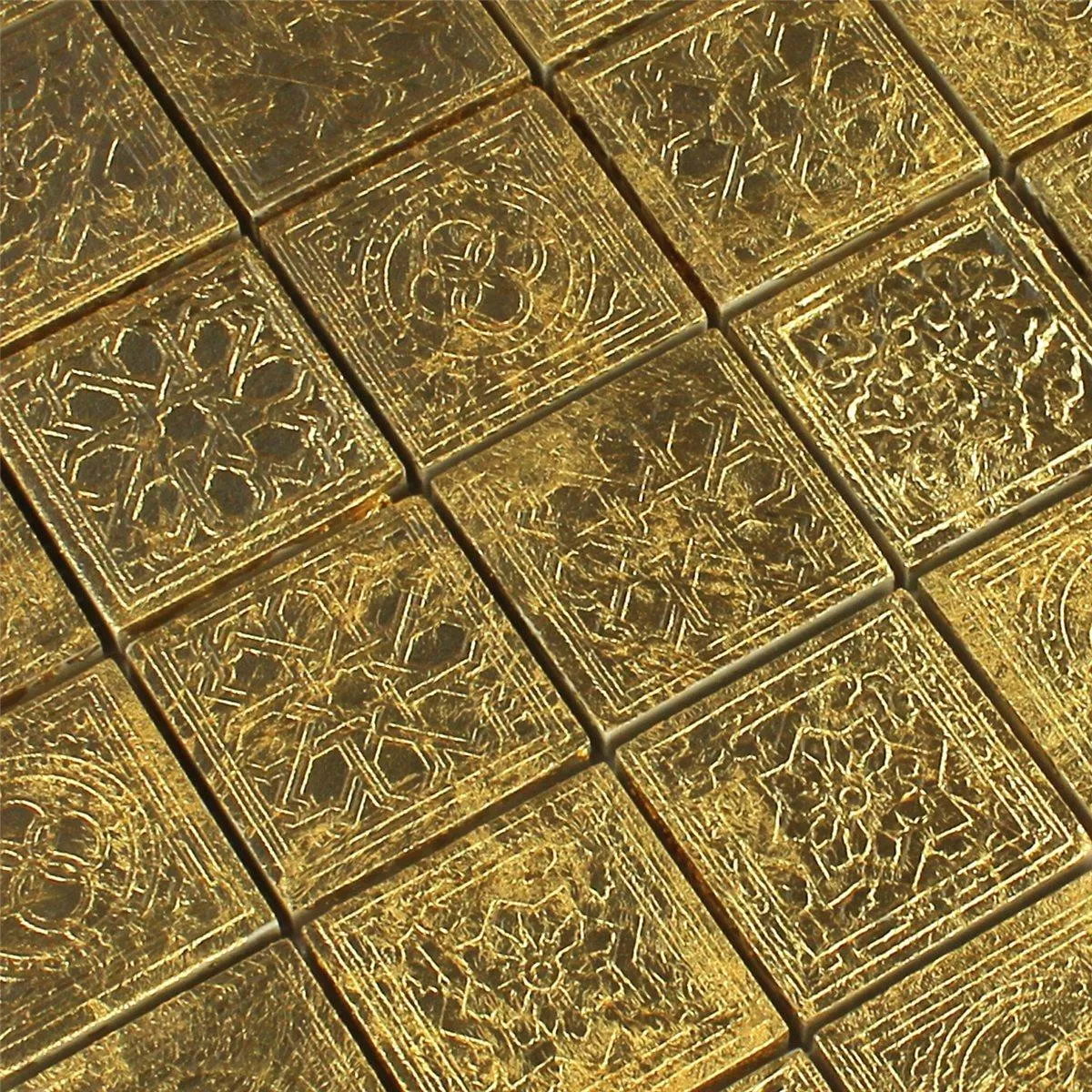 Prøve Mosaik Fliser Keramik Guld 