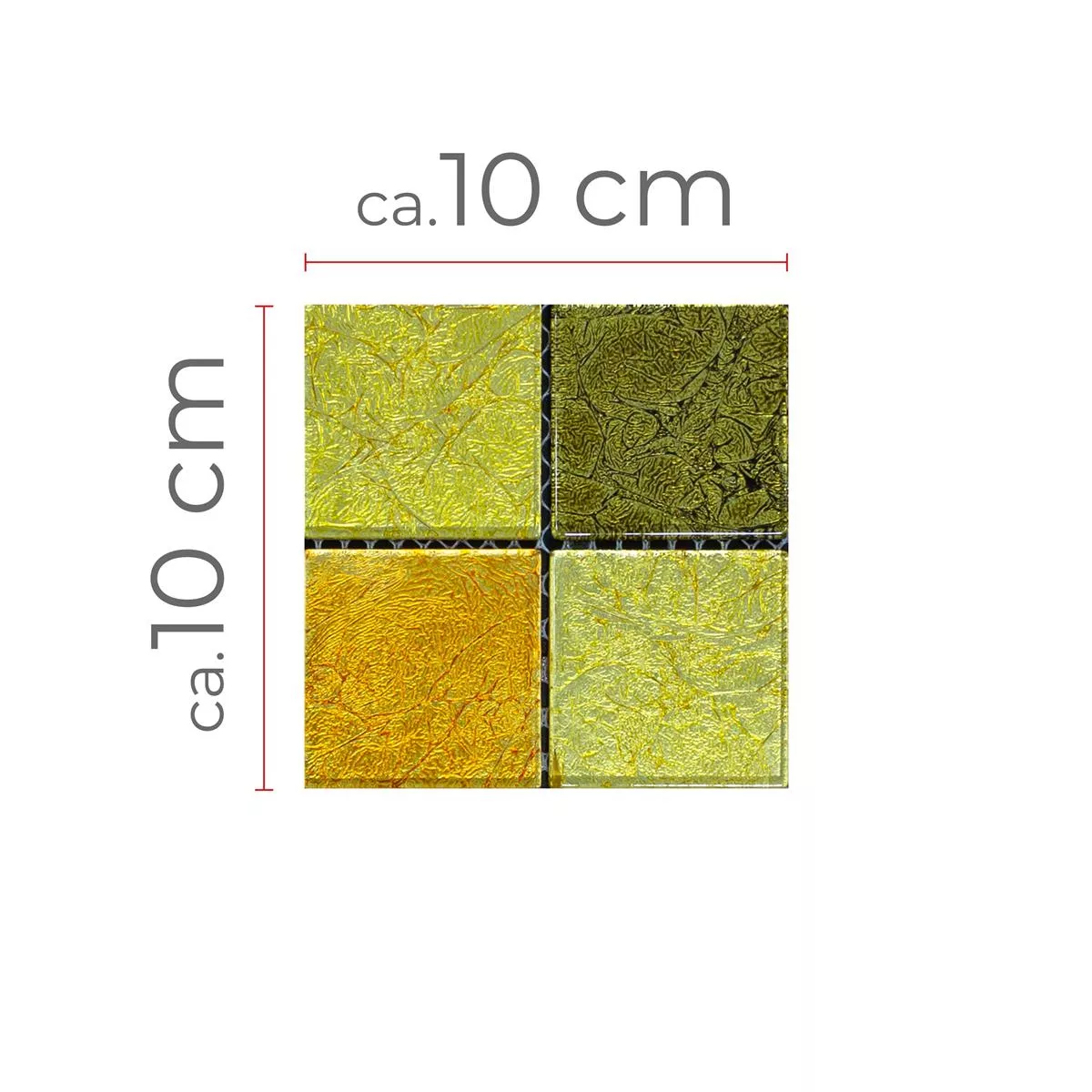 Prøve Glasmosaik Fliser Curlew Gul Appelsin Q48 4mm