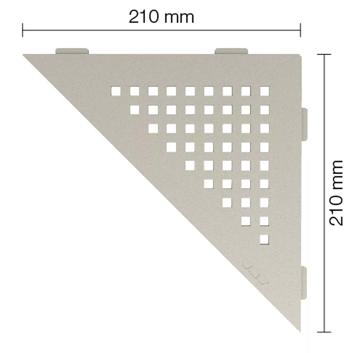 Væghylde brusehylde Schlüter trekant 21x21cm Square Creme