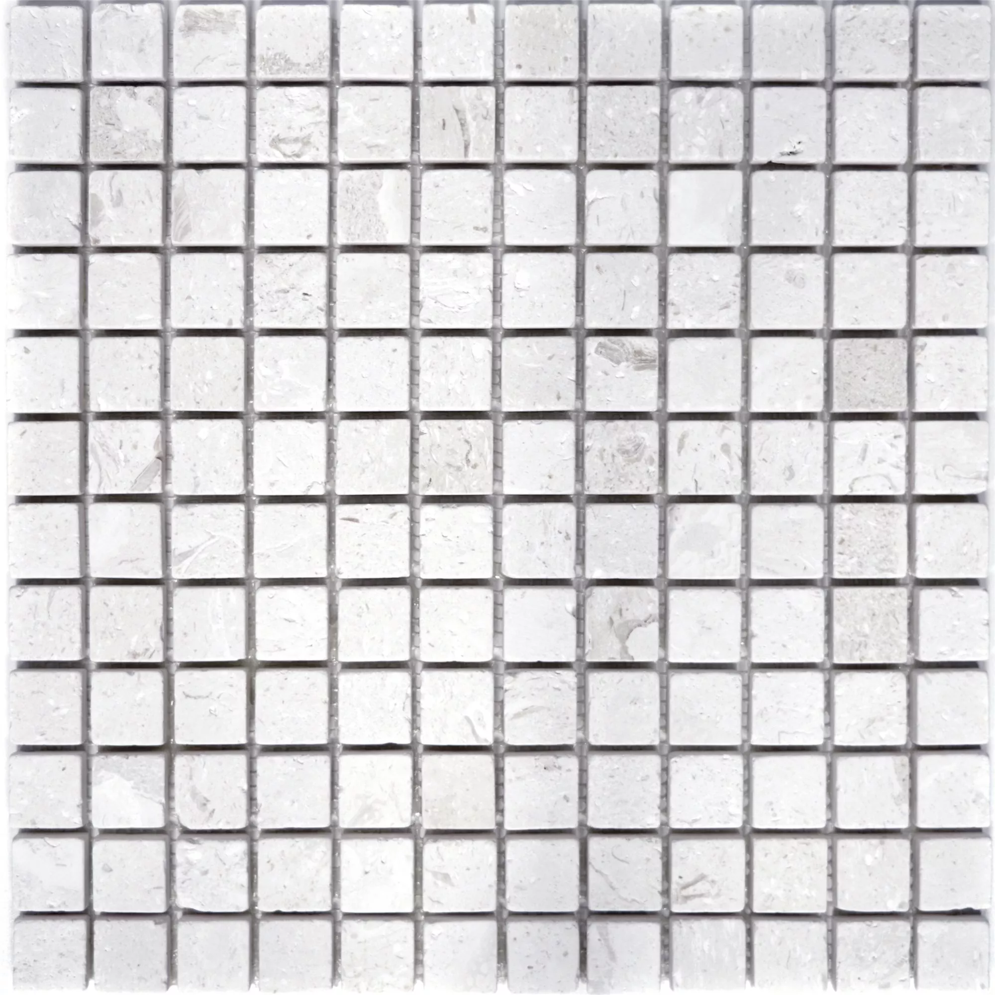 Prøve Mosaik Fliser Kalksten Allerona Hvide 23