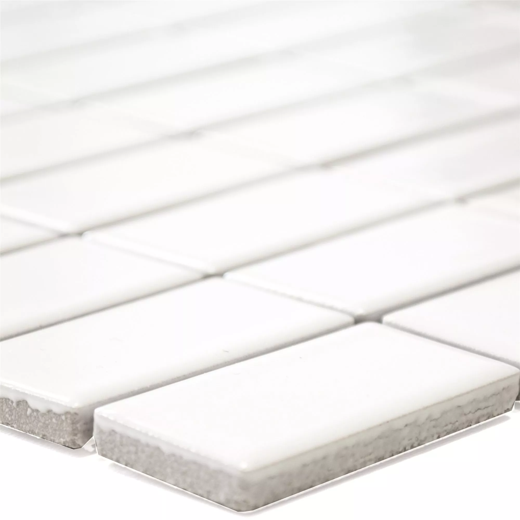 Keramik Mosaik Fliser Adrian Hvide Strålende Rektangel Keramik Mosaik Fliser Adrian Hvide Strålende Rektangel