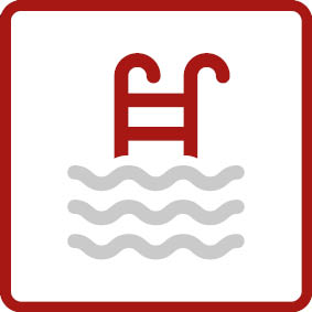 Permanent vådområde 
I og omkring swimmingpools, hvor fliserne er kontinuerligt udsat for fugt, giver de den nødvendige modstand.