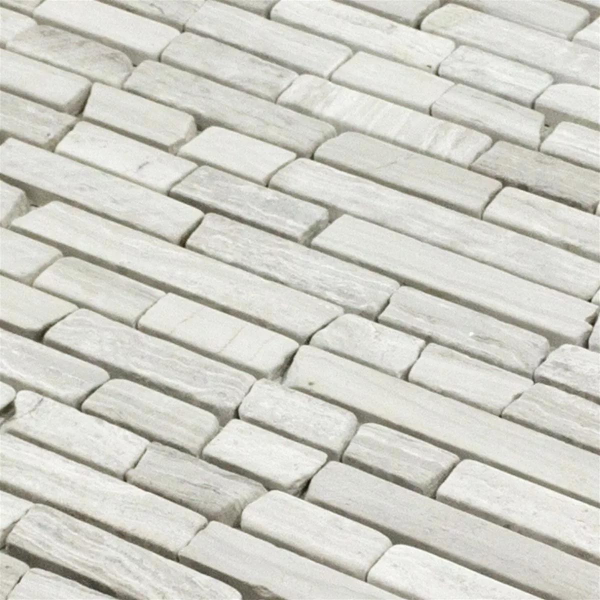 Mosaik Fliser Marmor Brick Stanley Gra
