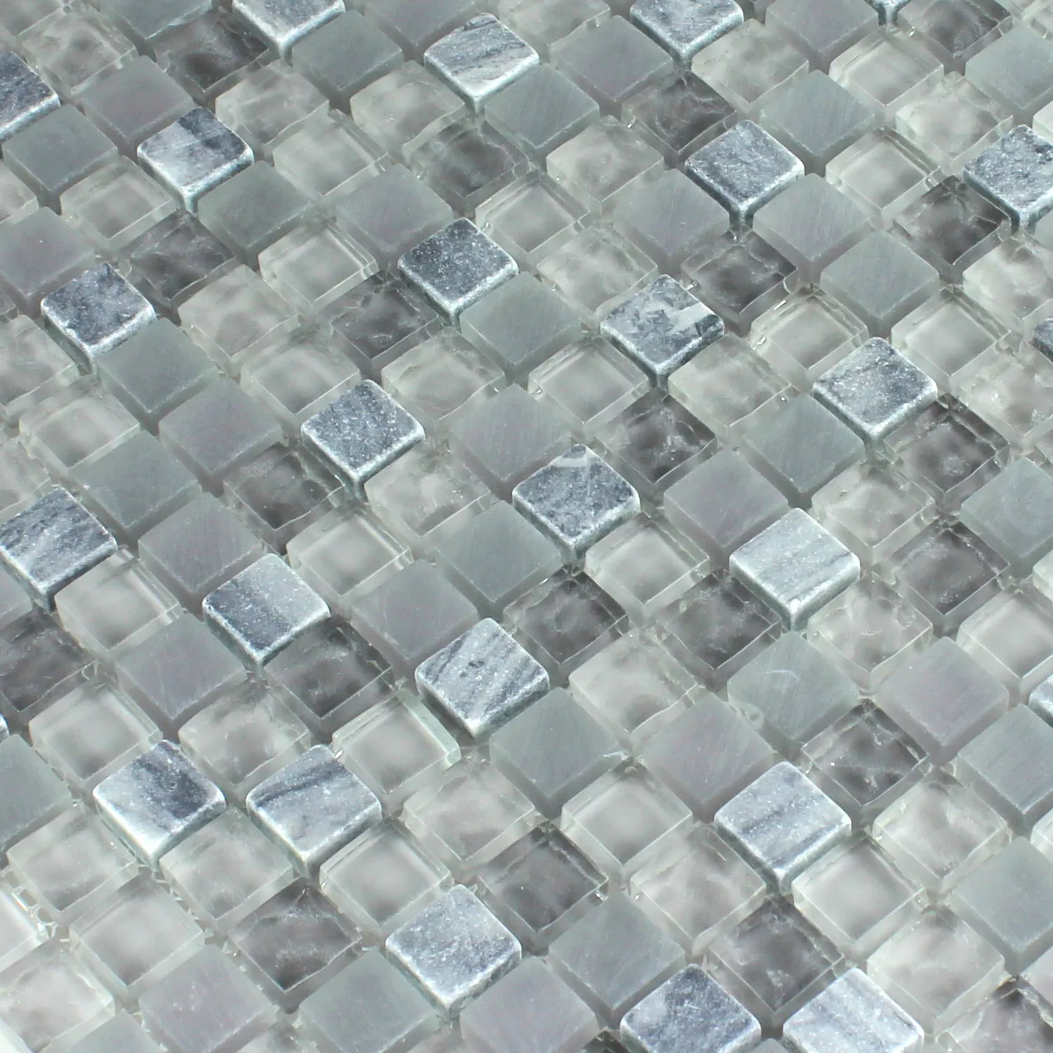 Prøve Mosaik Fliser Glas Marmor Morkgra 